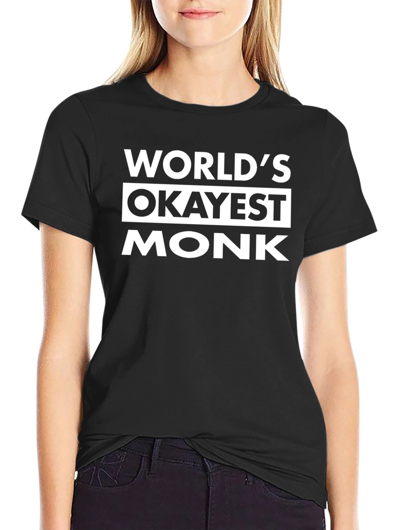 Worlds Okayest Monk T-Shirt Funny Novelty Tee