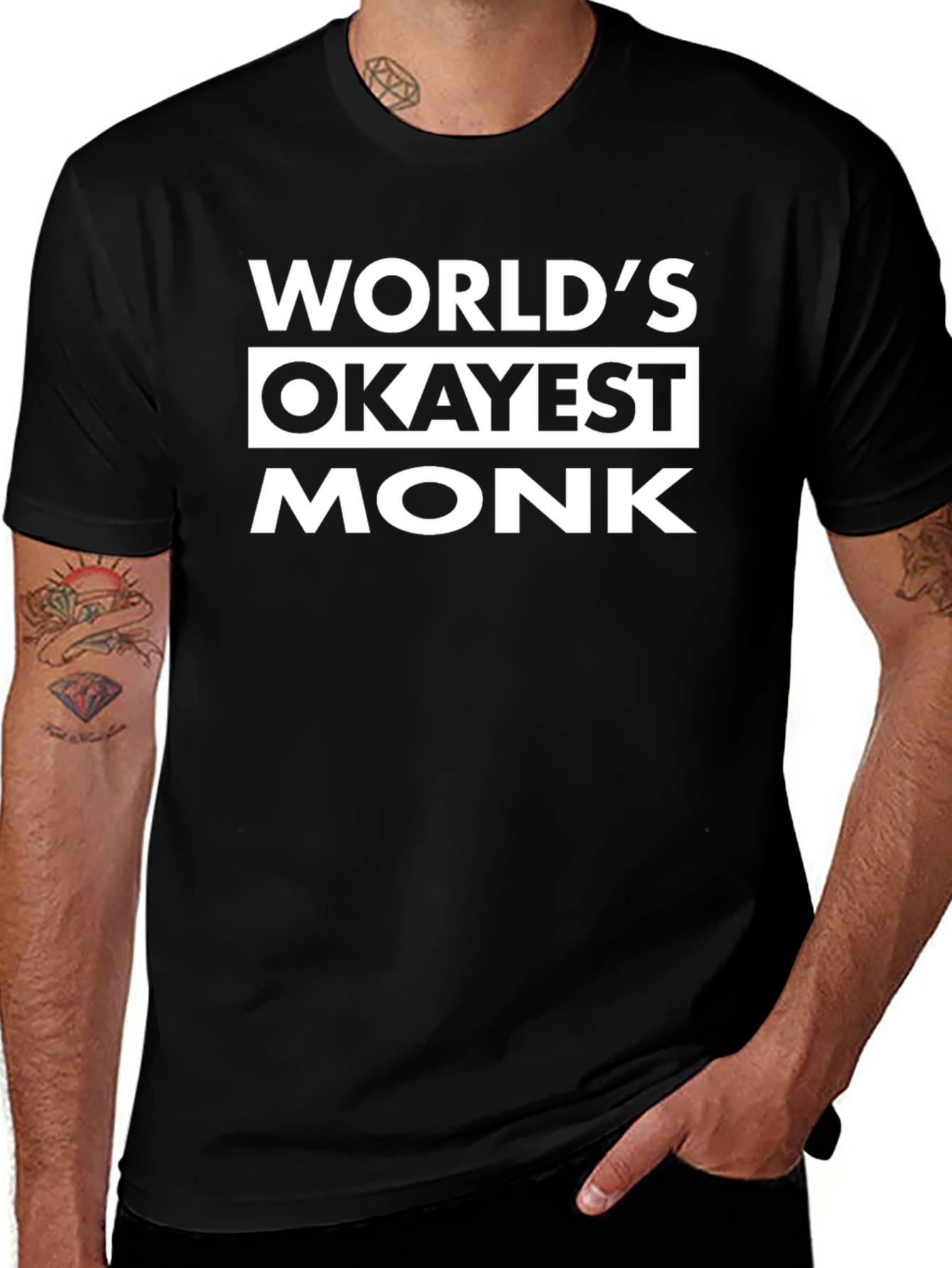 Worlds Okayest Monk T-Shirt Funny Novelty Tee