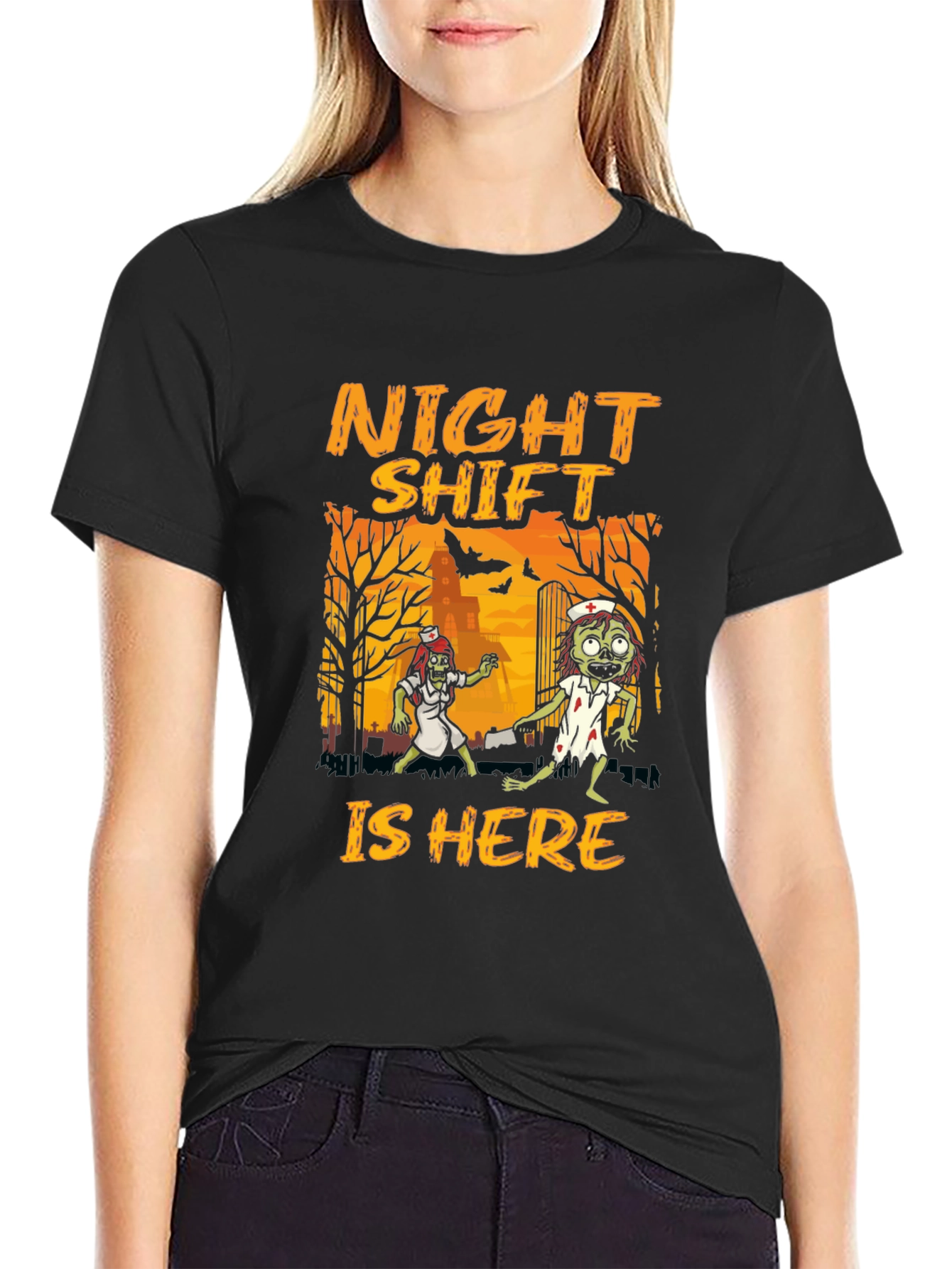 Night Shift Zombie Nurse Halloween T-Shirt