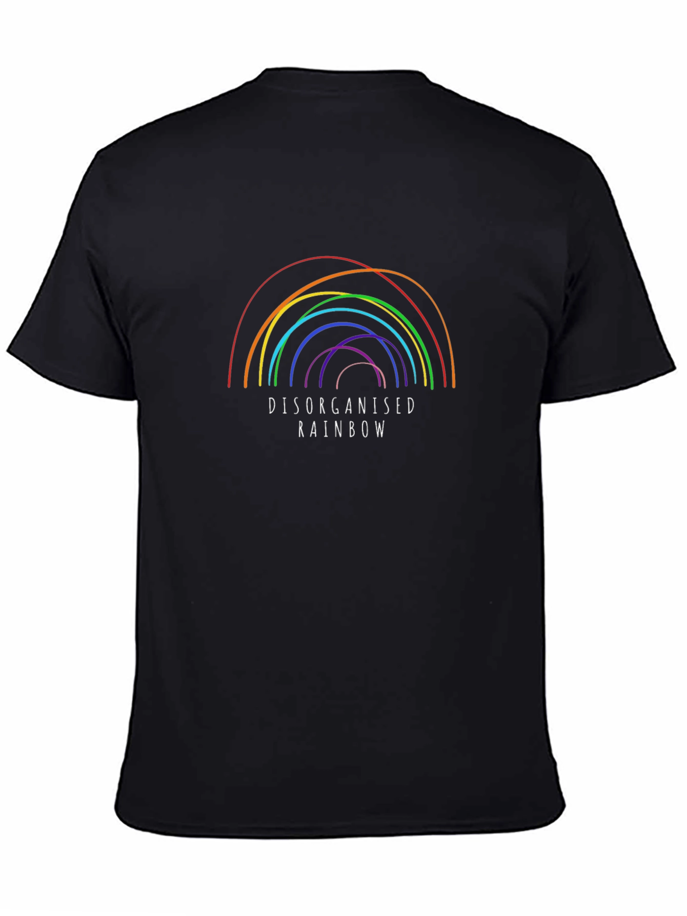 Disorganised Rainbow Black T-Shirt