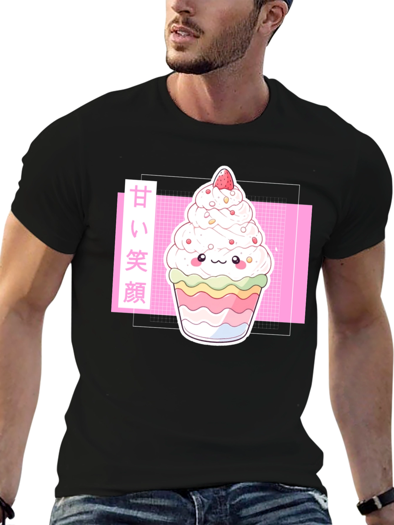 Kawaii Dessert T-Shirt - Sweet Smile Anime Graphic Tee