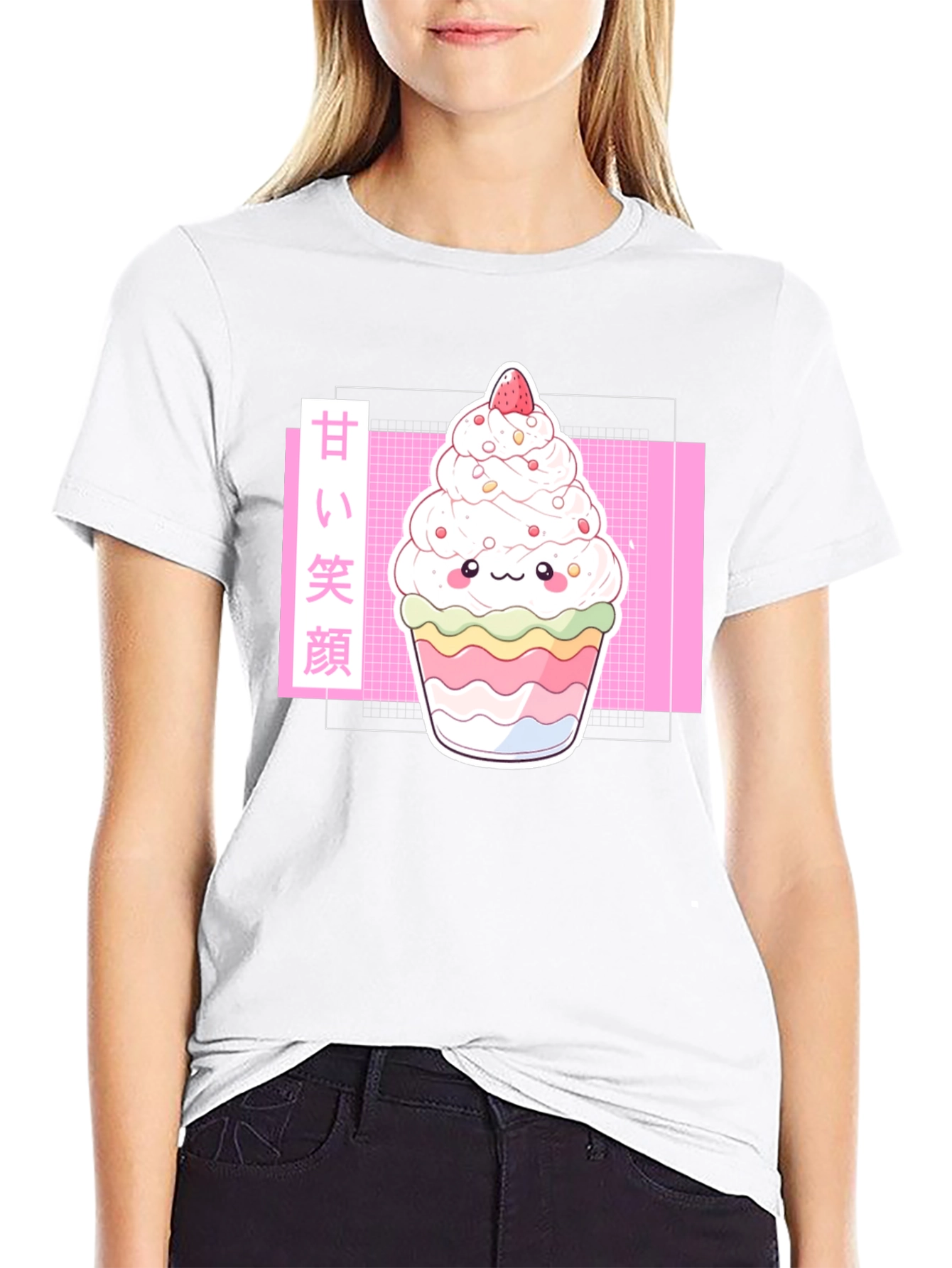 Kawaii Dessert T-Shirt - Sweet Smile Anime Graphic Tee
