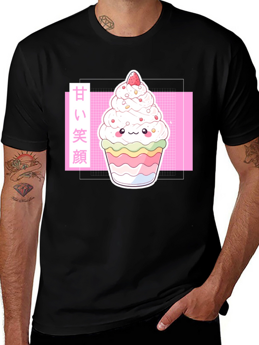 Kawaii Dessert T-Shirt - Sweet Smile Anime Graphic Tee