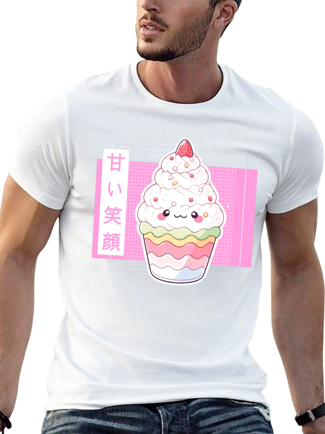 Kawaii Dessert T-Shirt - Sweet Smile Anime Graphic Tee