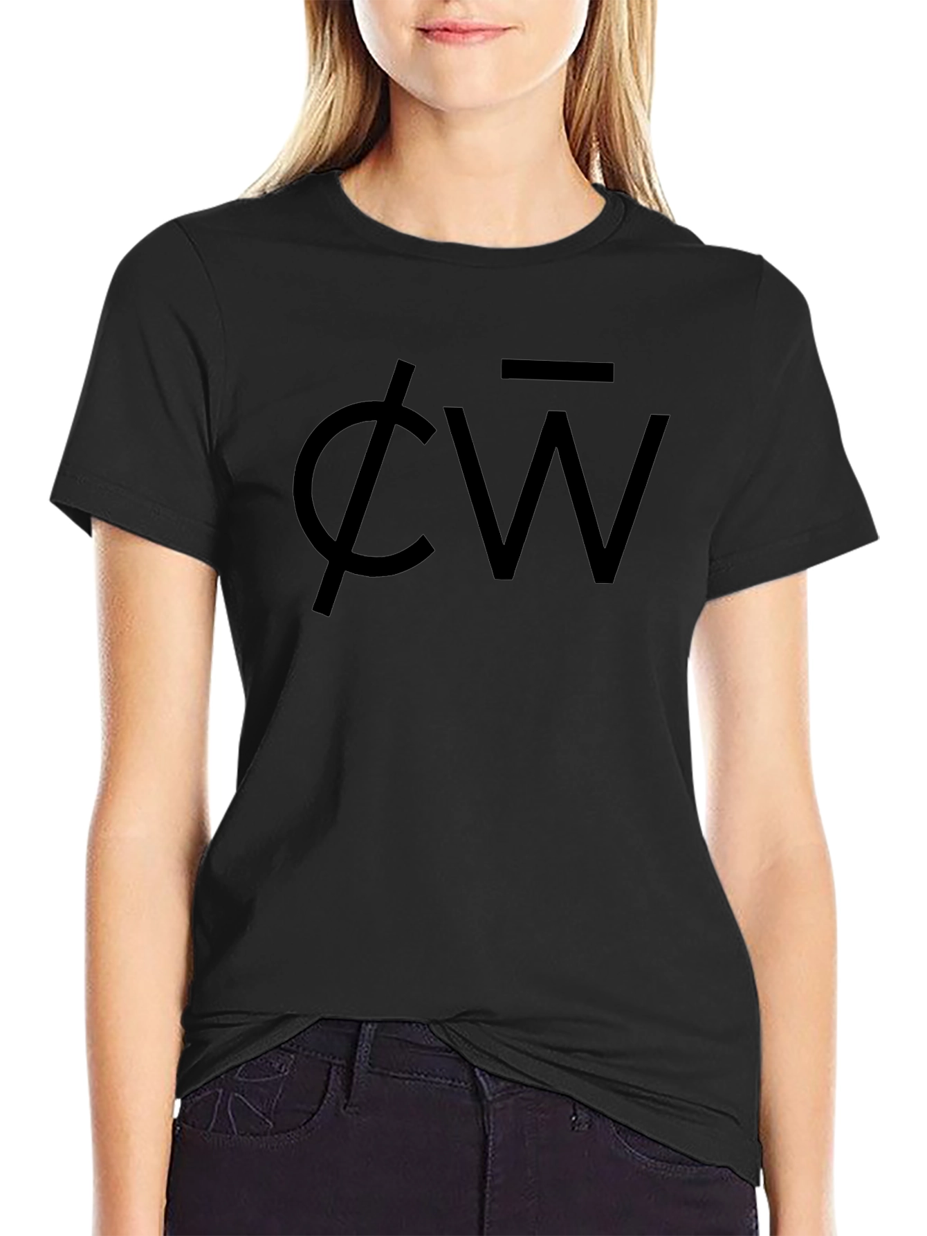 Mens Black CW Logo Graphic Tee
