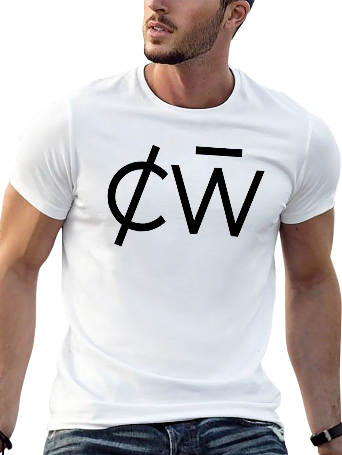 Mens Black CW Logo Graphic Tee