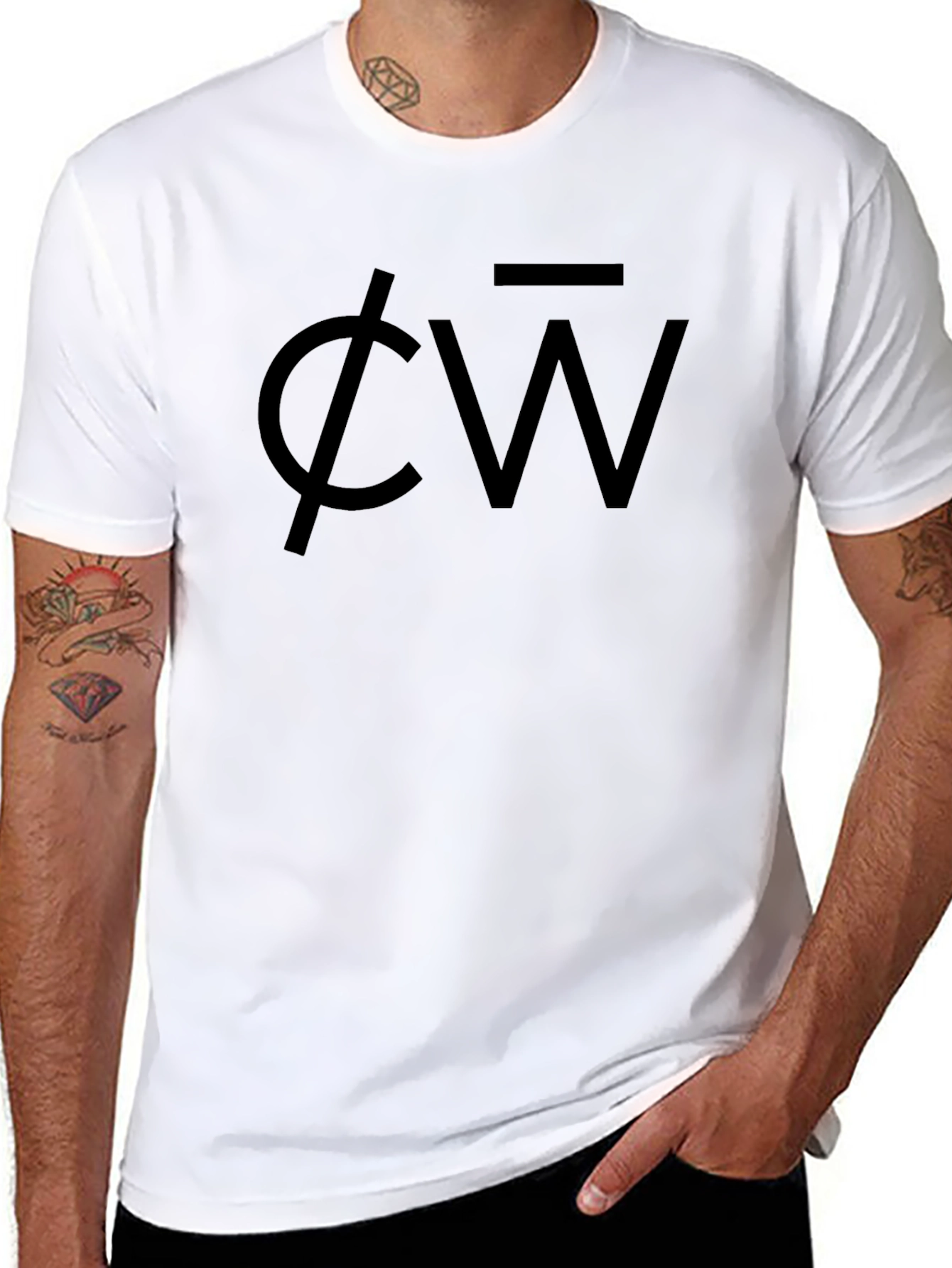 Mens Black CW Logo Graphic Tee