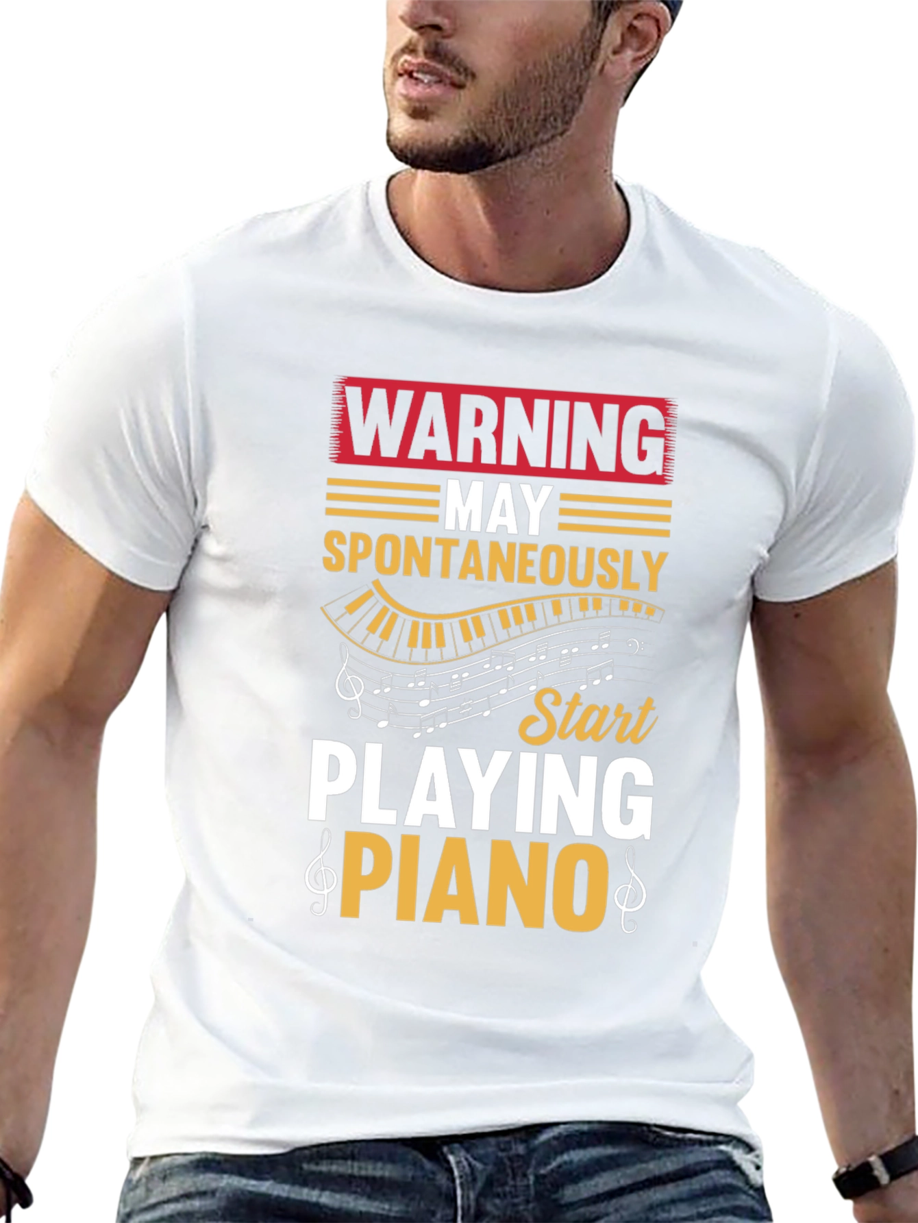 Warning Spontaneously Play Piano T-Shirt