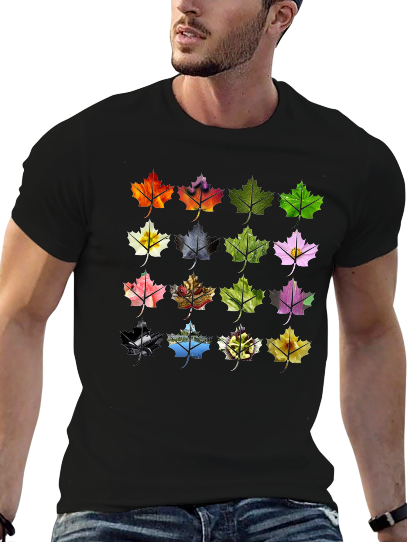 Maple Leaf Collage Tee - Nature Inspired Design