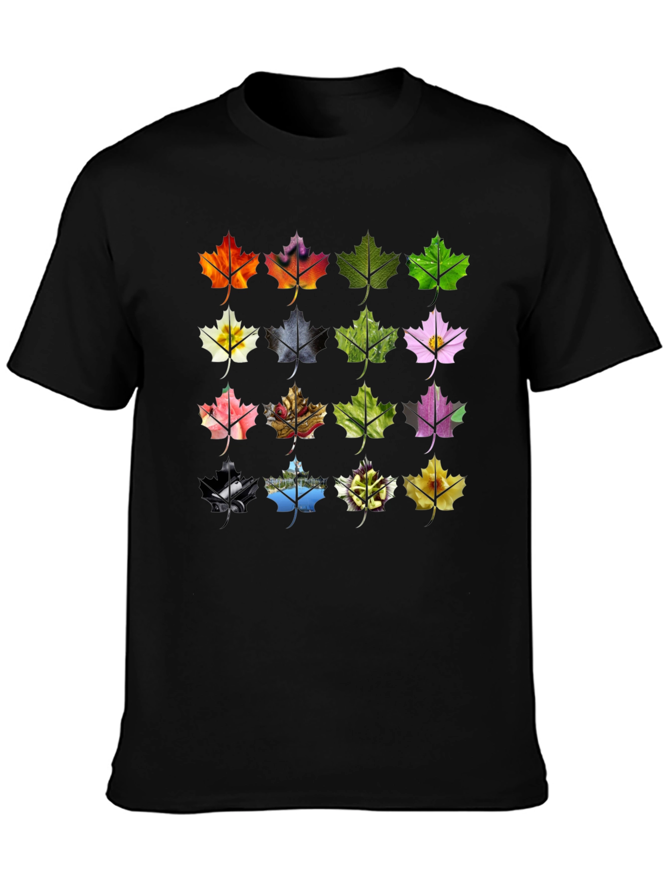 Maple Leaf Collage Tee - Nature Inspired Design