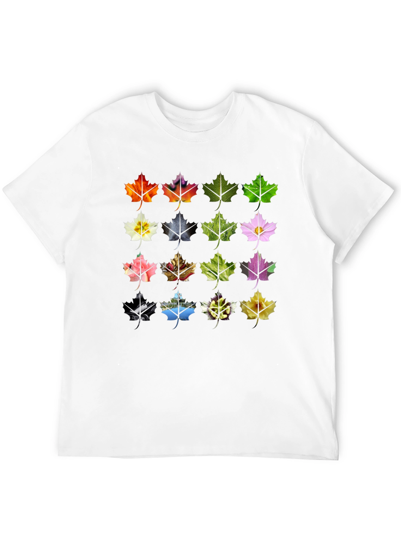 Maple Leaf Collage Tee - Nature Inspired Design