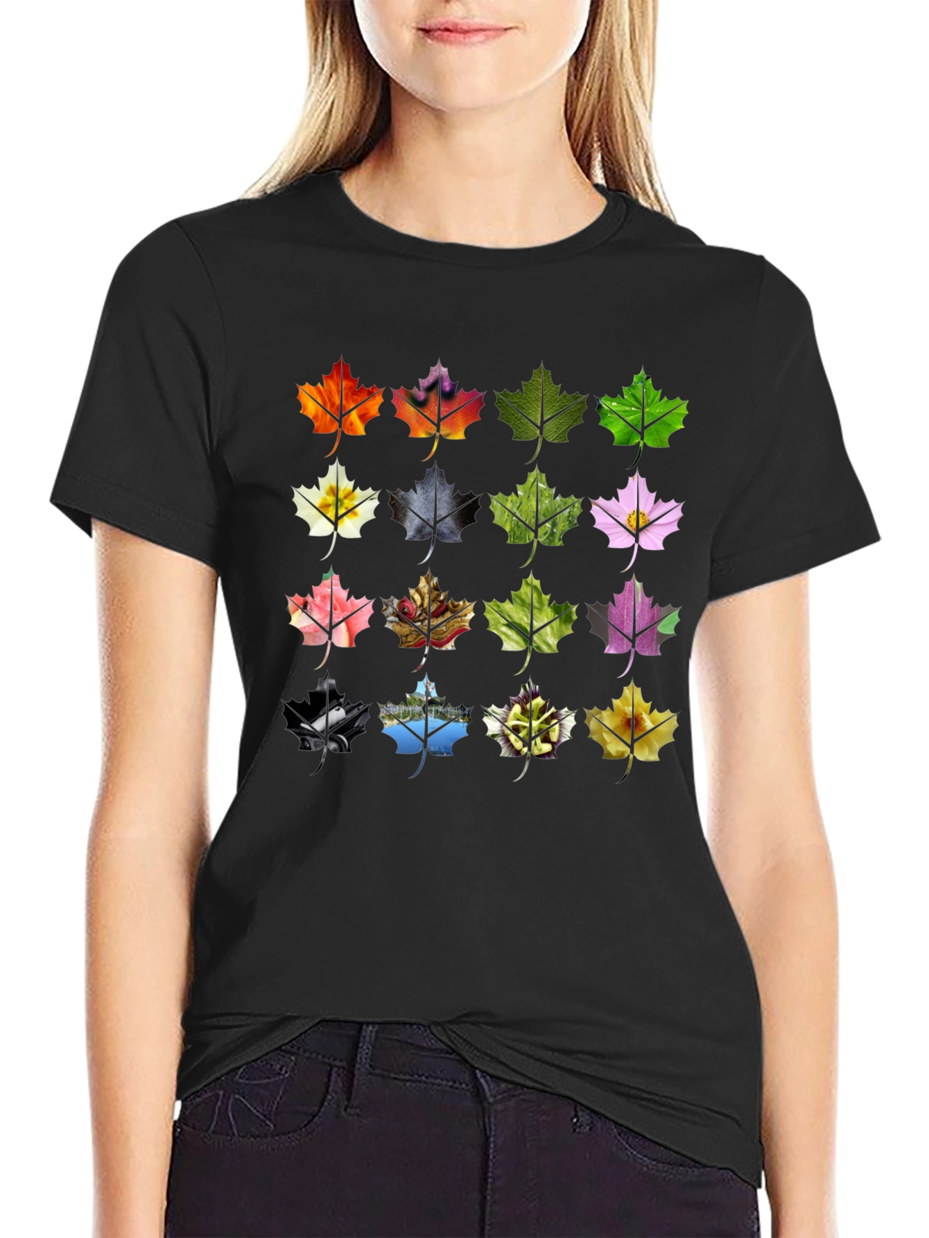 Maple Leaf Collage Tee - Nature Inspired Design