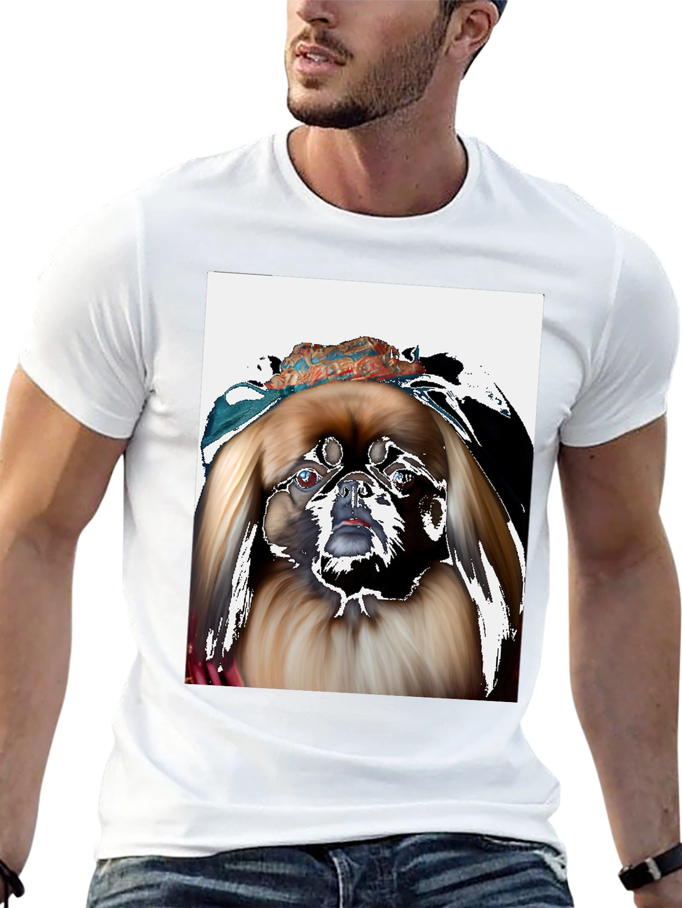Dog with Headscarf T-Shirt - Funky Graphic Tee