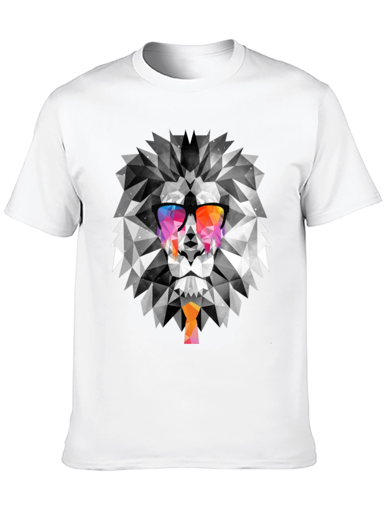 Geometric Lion T-Shirt - Unique Graphic Tee