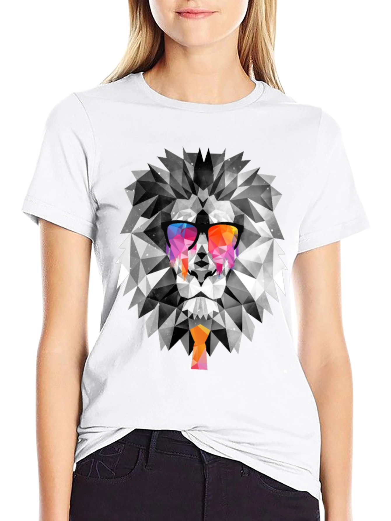 Geometric Lion T-Shirt - Unique Graphic Tee