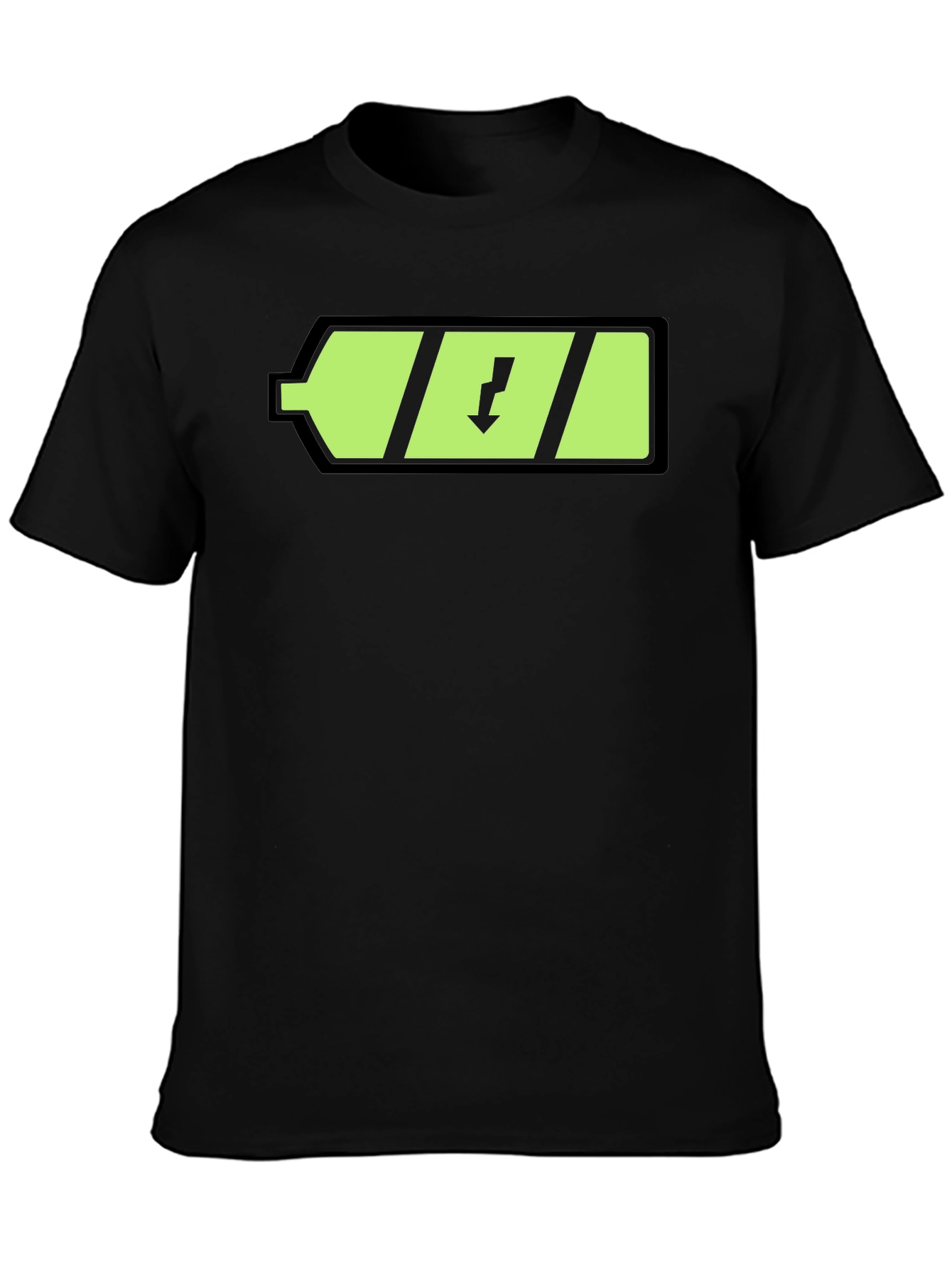 Charged Up Black T-Shirt with Battery Graphic