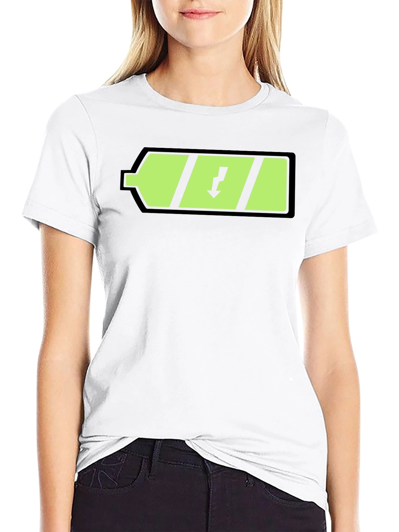 Charged Up Black T-Shirt with Battery Graphic