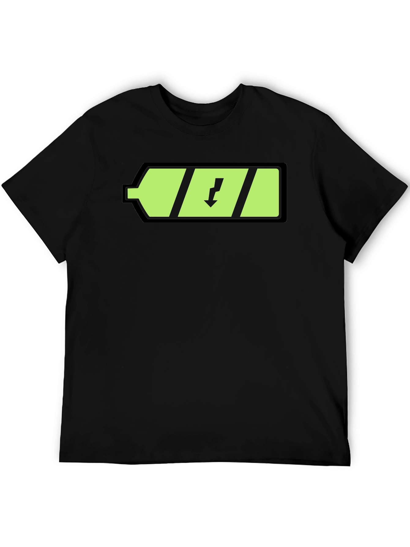 Charged Up Black T-Shirt with Battery Graphic