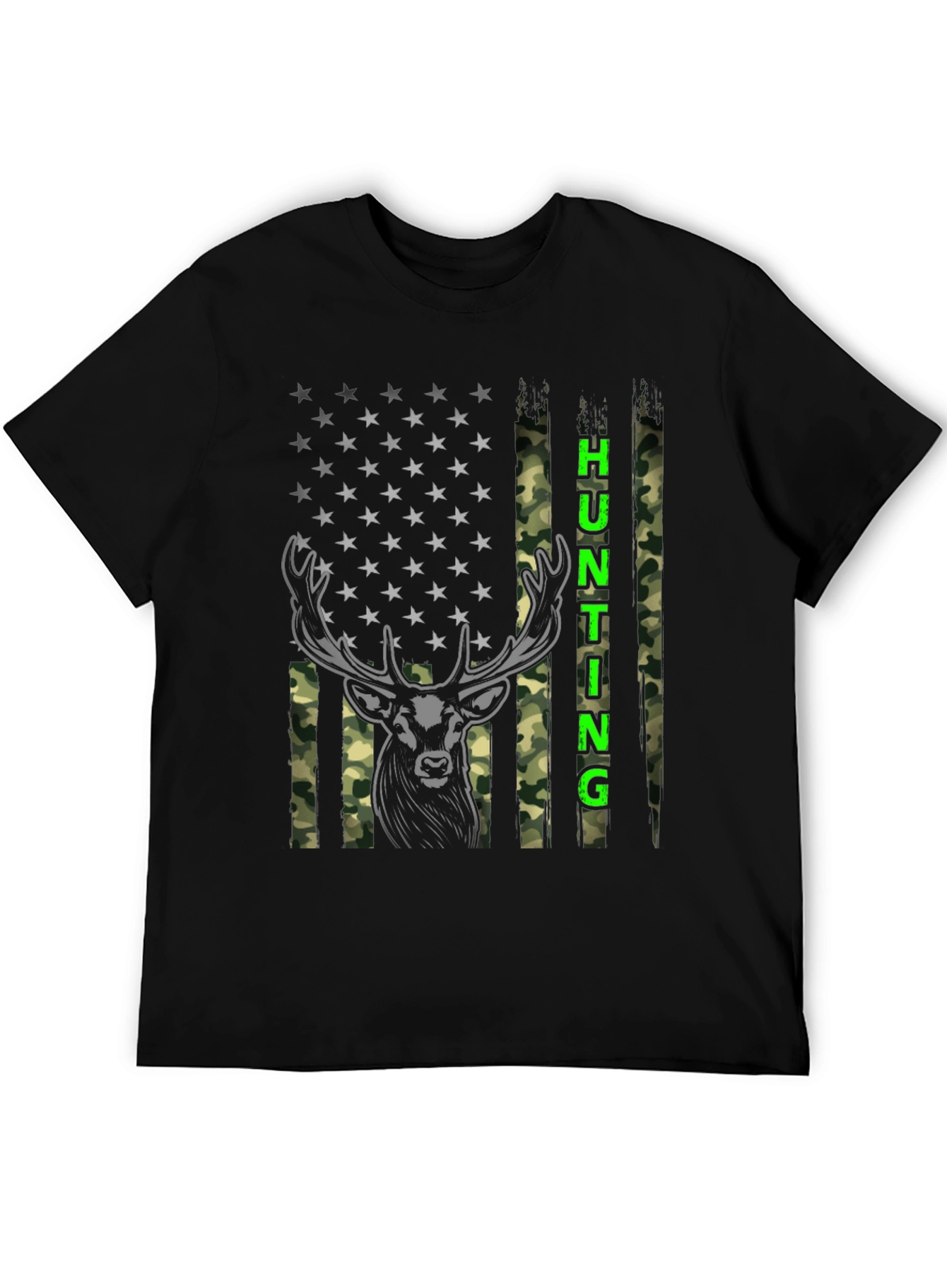 Hunting Deer American Flag T-Shirt
