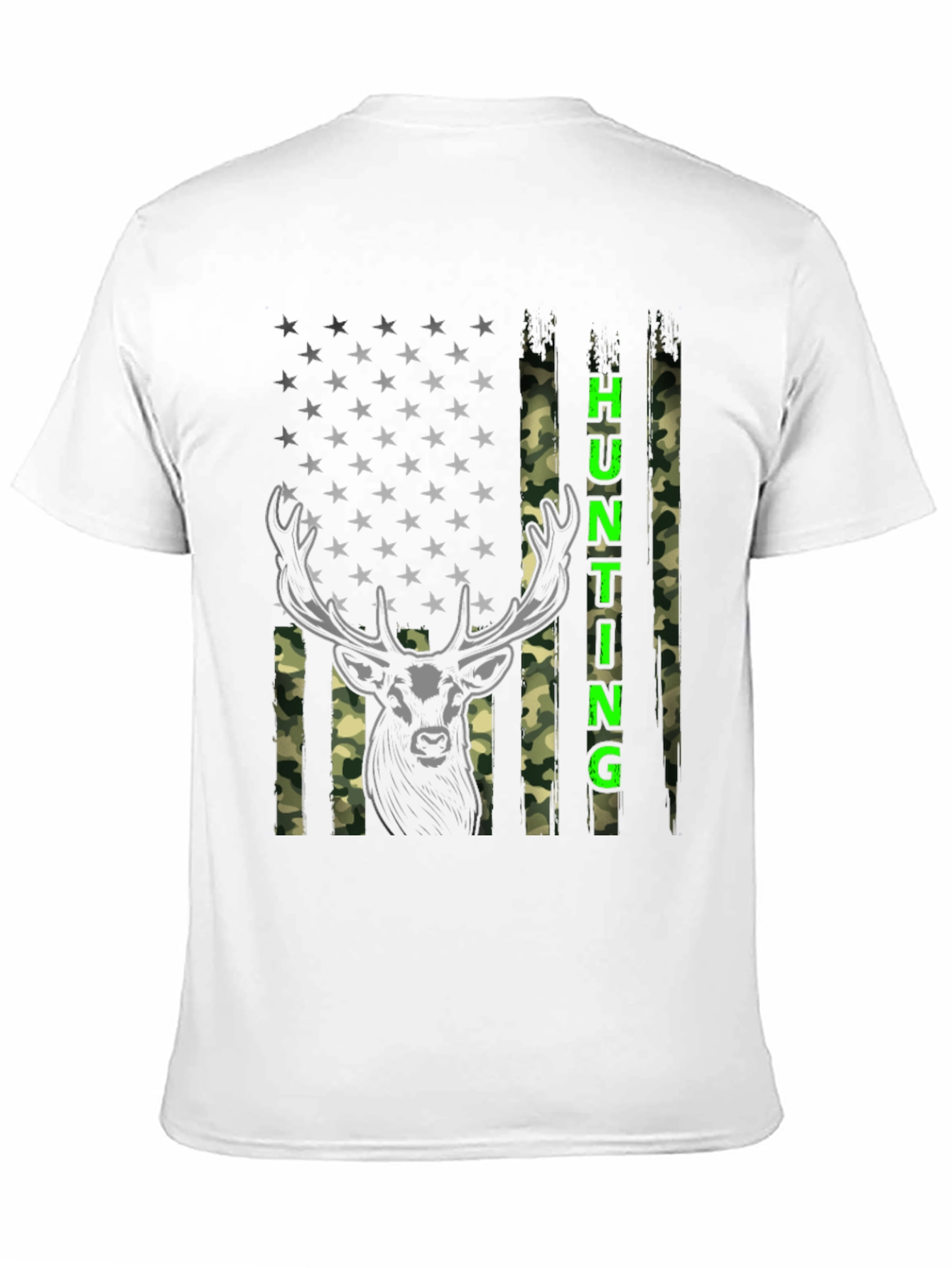 Hunting Deer American Flag T-Shirt