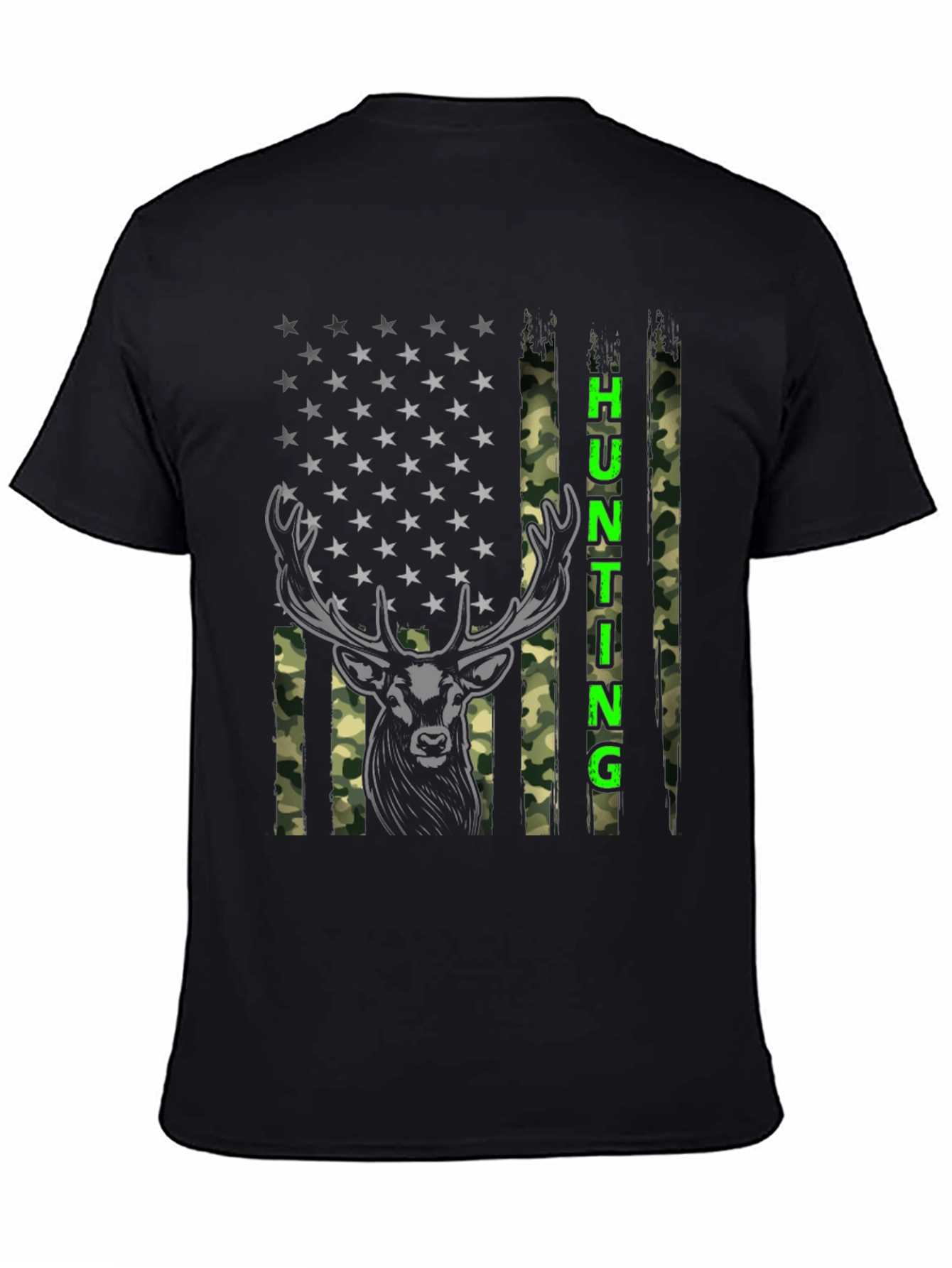 Hunting Deer American Flag T-Shirt