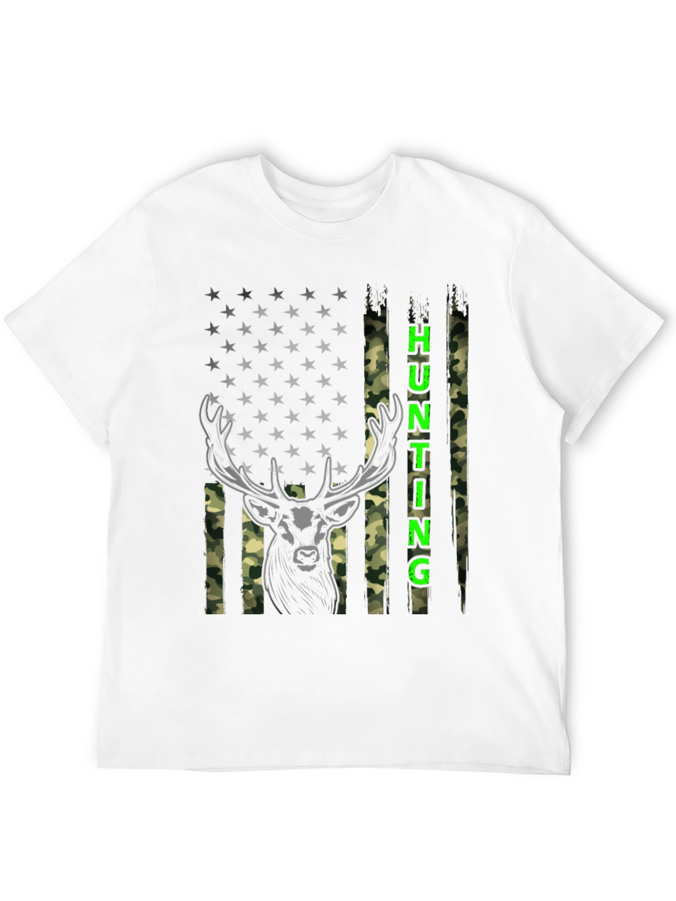 Hunting Deer American Flag T-Shirt