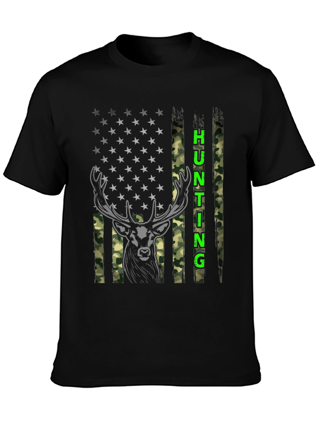 Hunting Deer American Flag T-Shirt