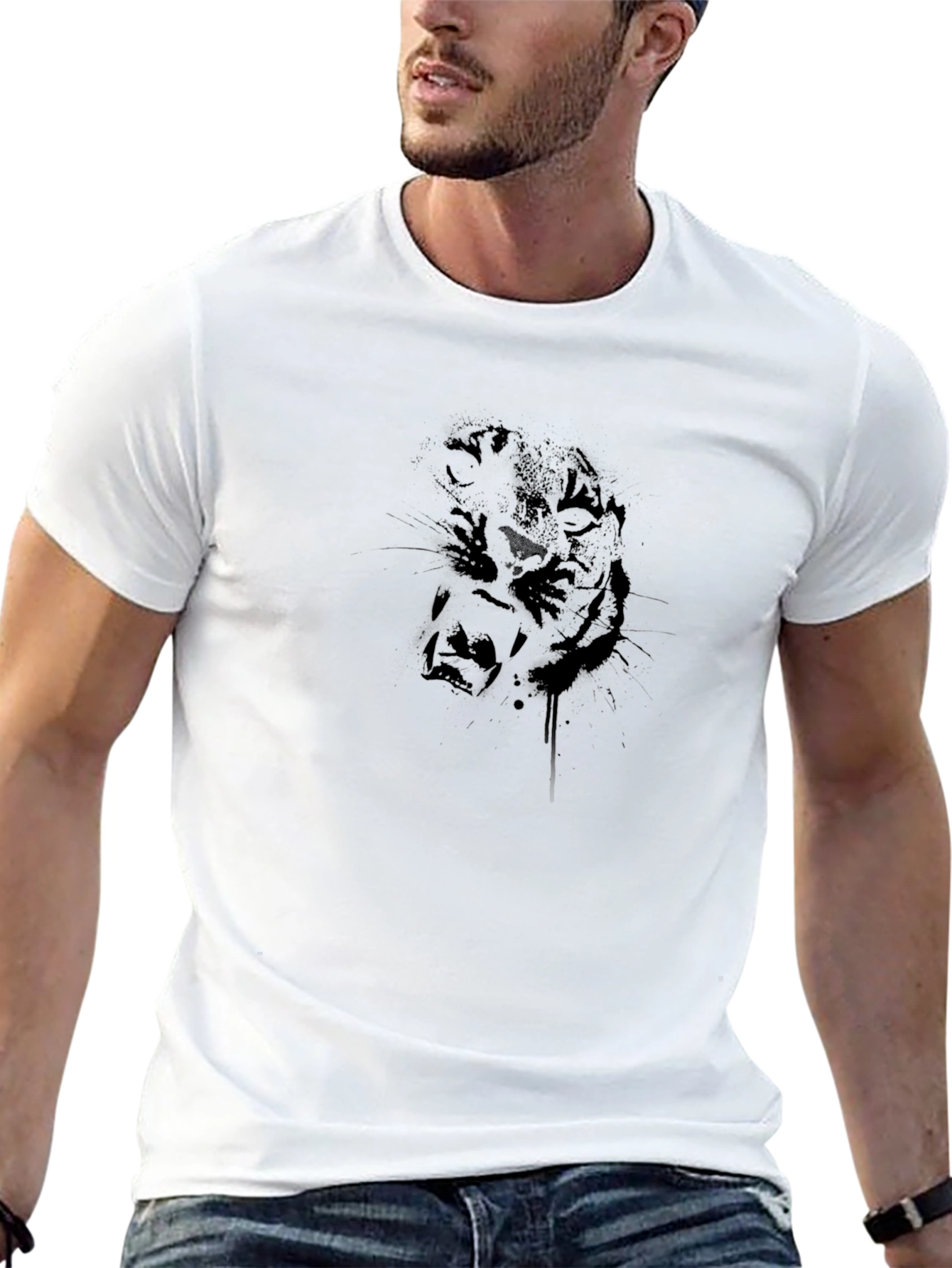 Black Tiger Graphic Tee - Stylish Mens T-Shirt