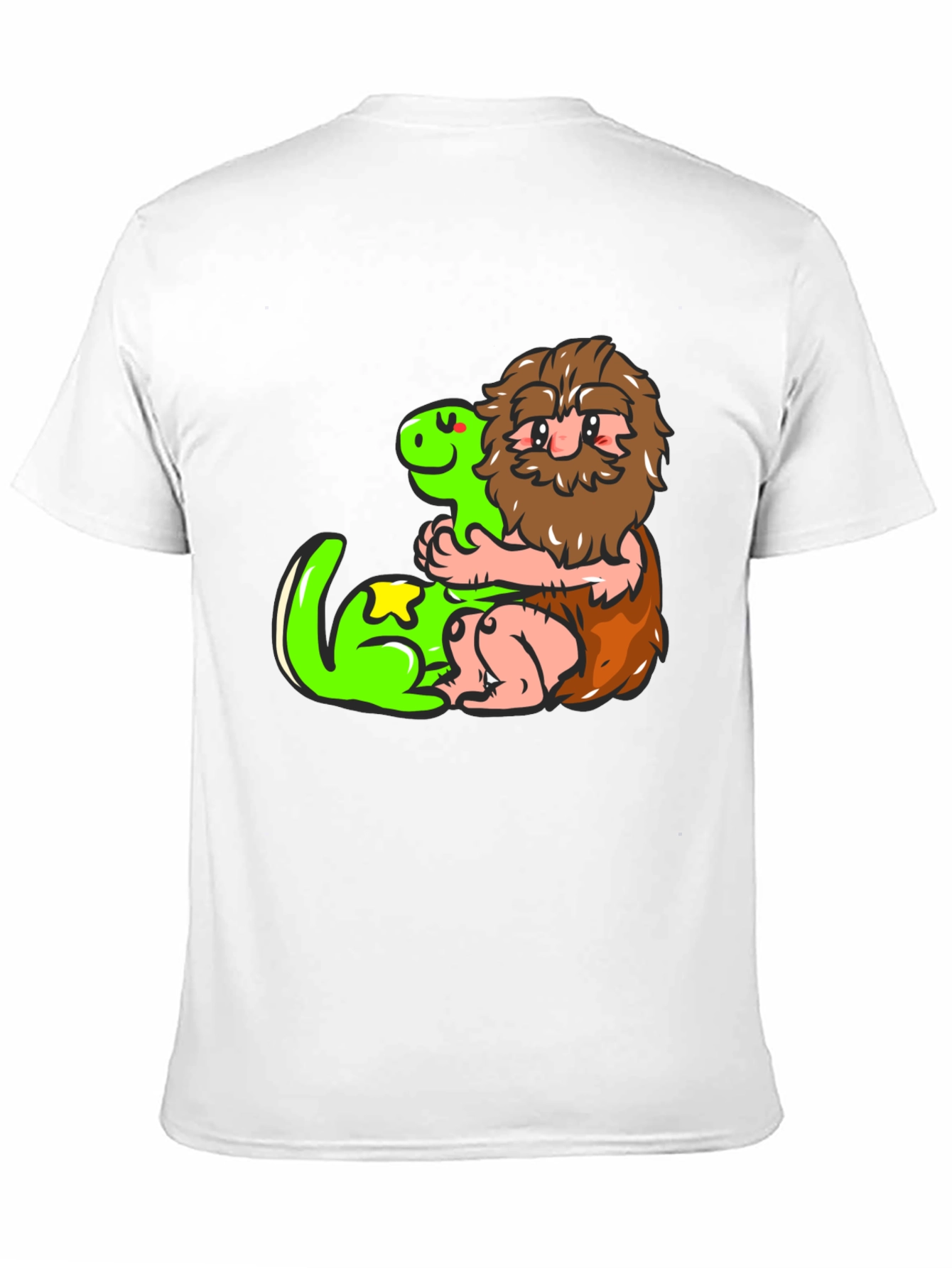 Caveman and Dino Black T-Shirt