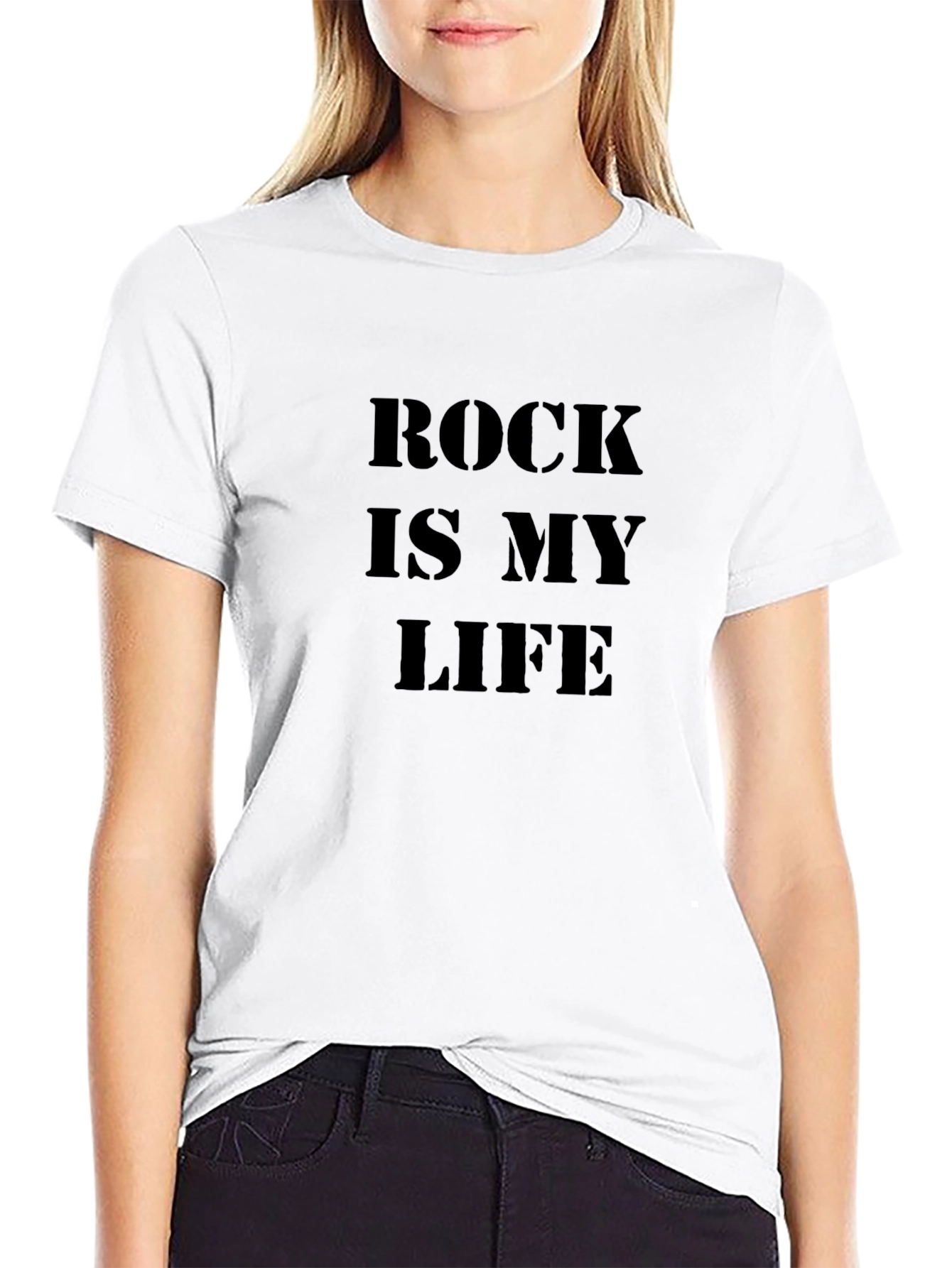 Rock is My Life Black Graphic Tee