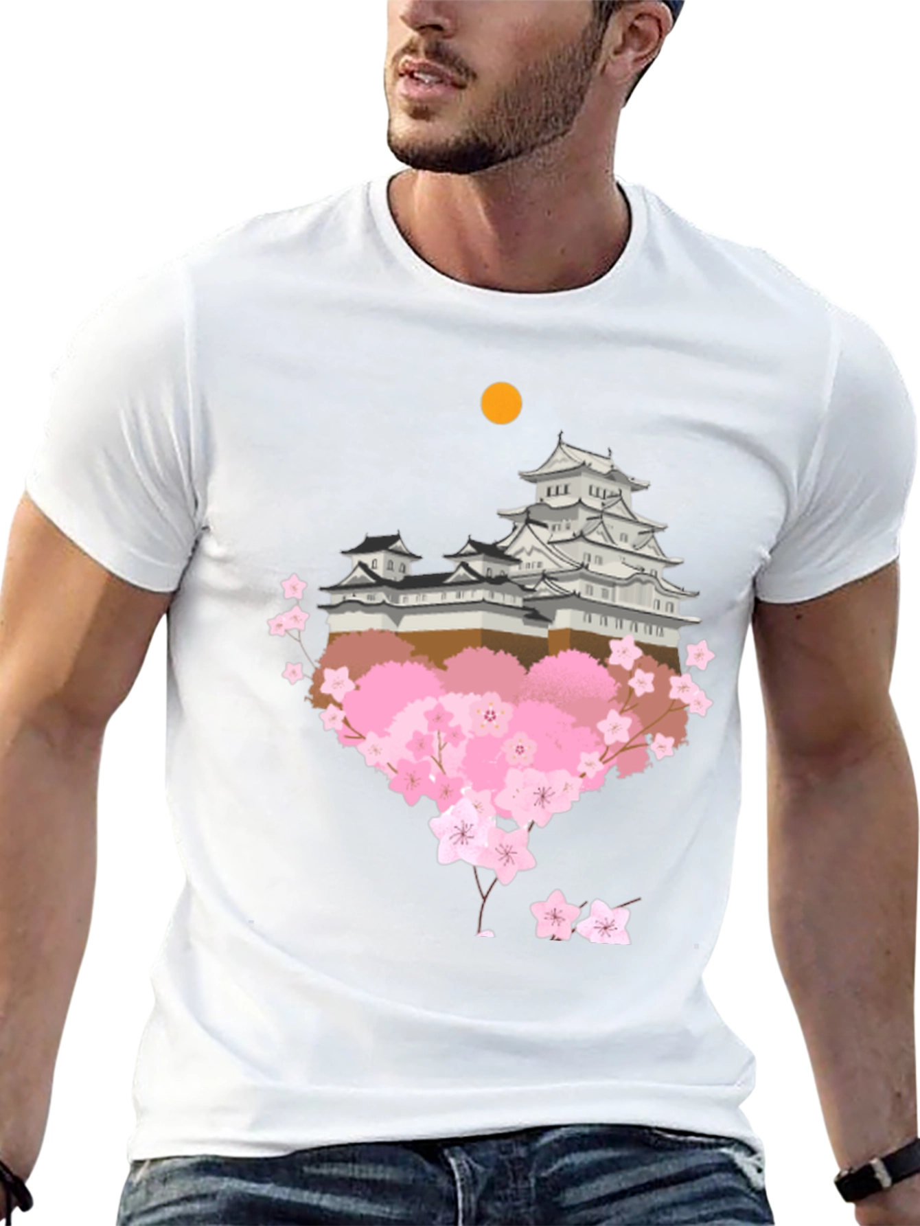Japanese Castle & Cherry Blossom T-Shirt