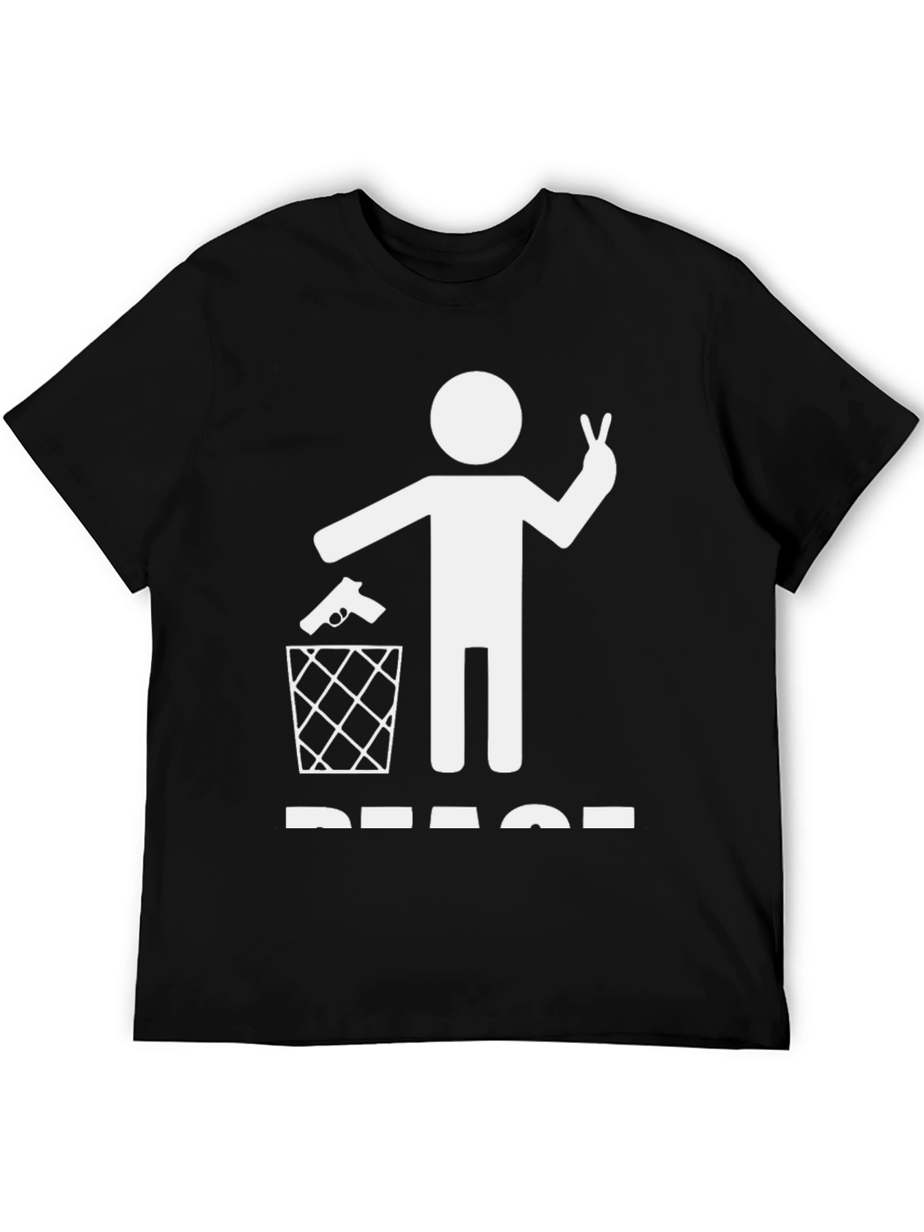 Peace T-Shirt: Gun in Trash Peace Sign