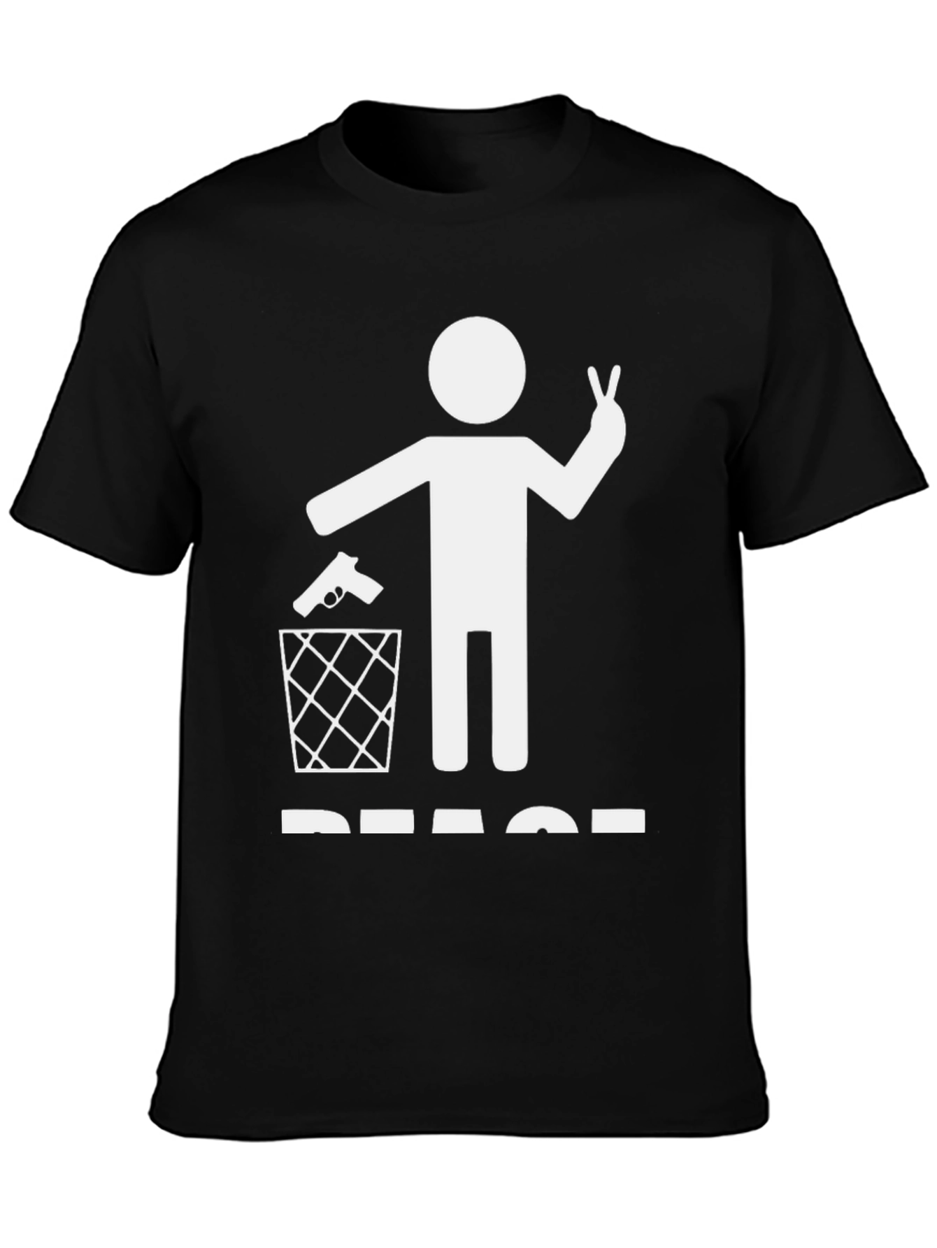Peace T-Shirt: Gun in Trash Peace Sign