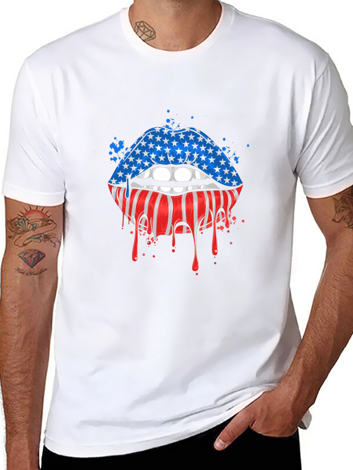 American Flag Lips Graphic Tee