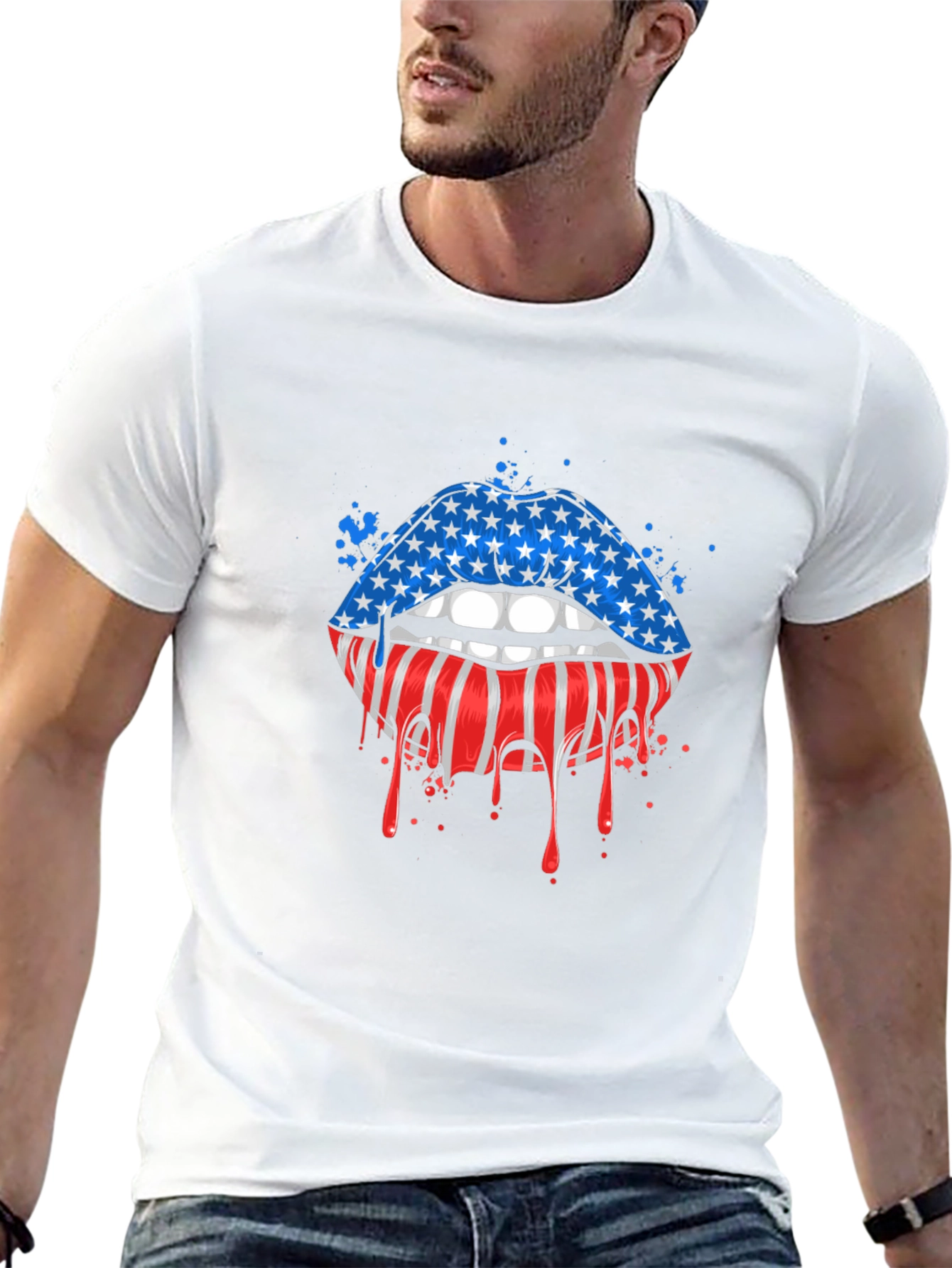 American Flag Lips Graphic Tee