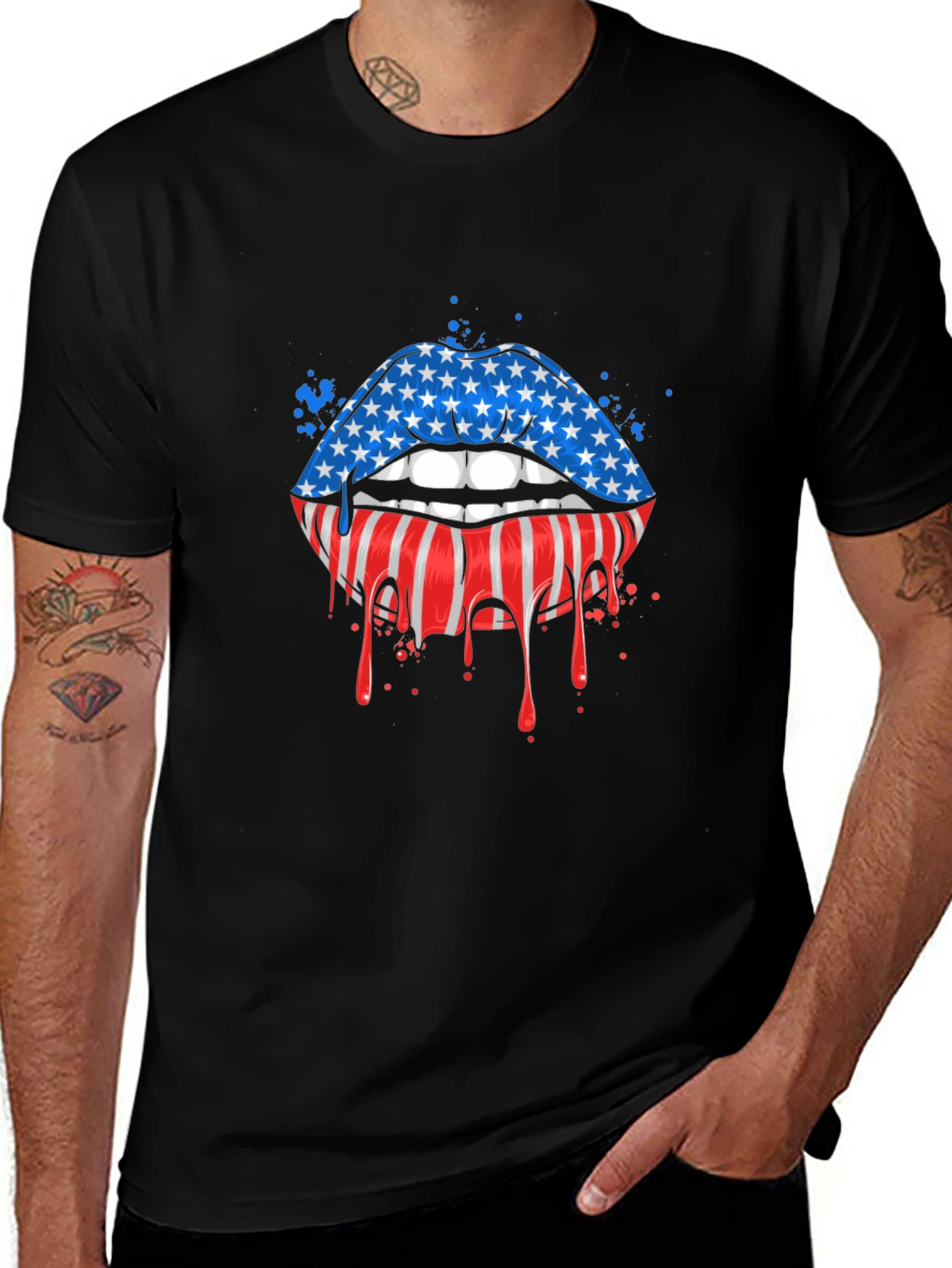 American Flag Lips Graphic Tee