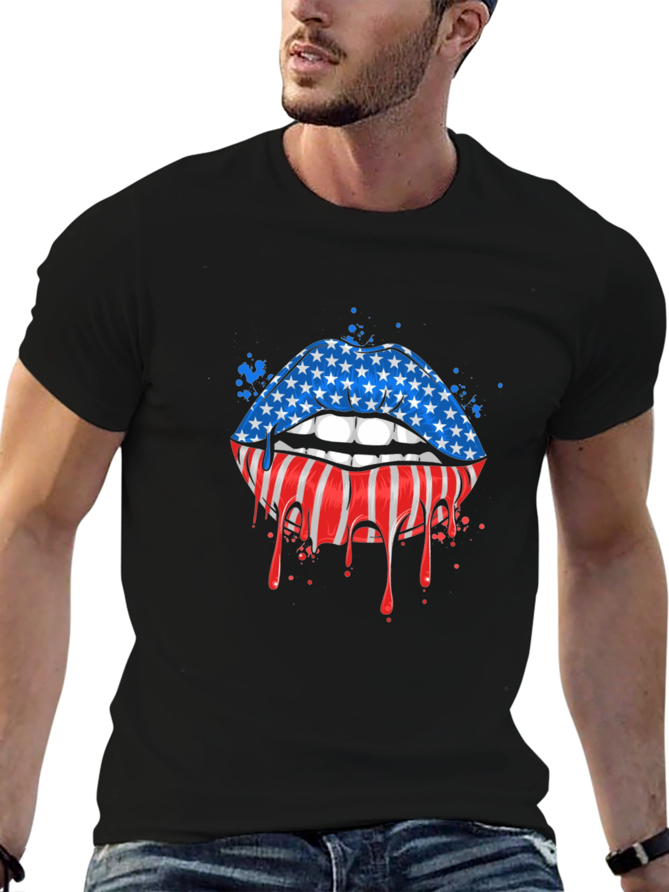 American Flag Lips Graphic Tee