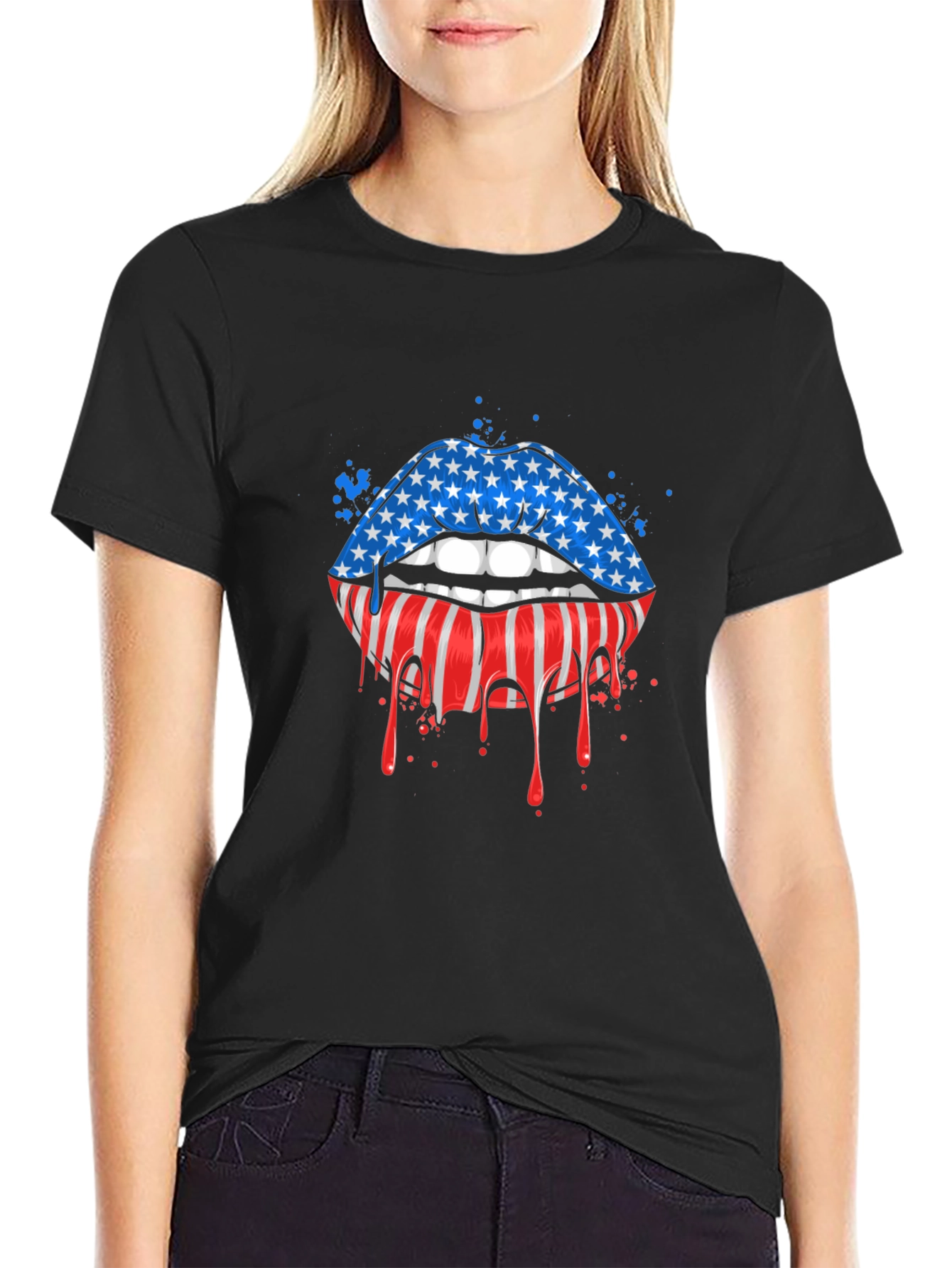American Flag Lips Graphic Tee