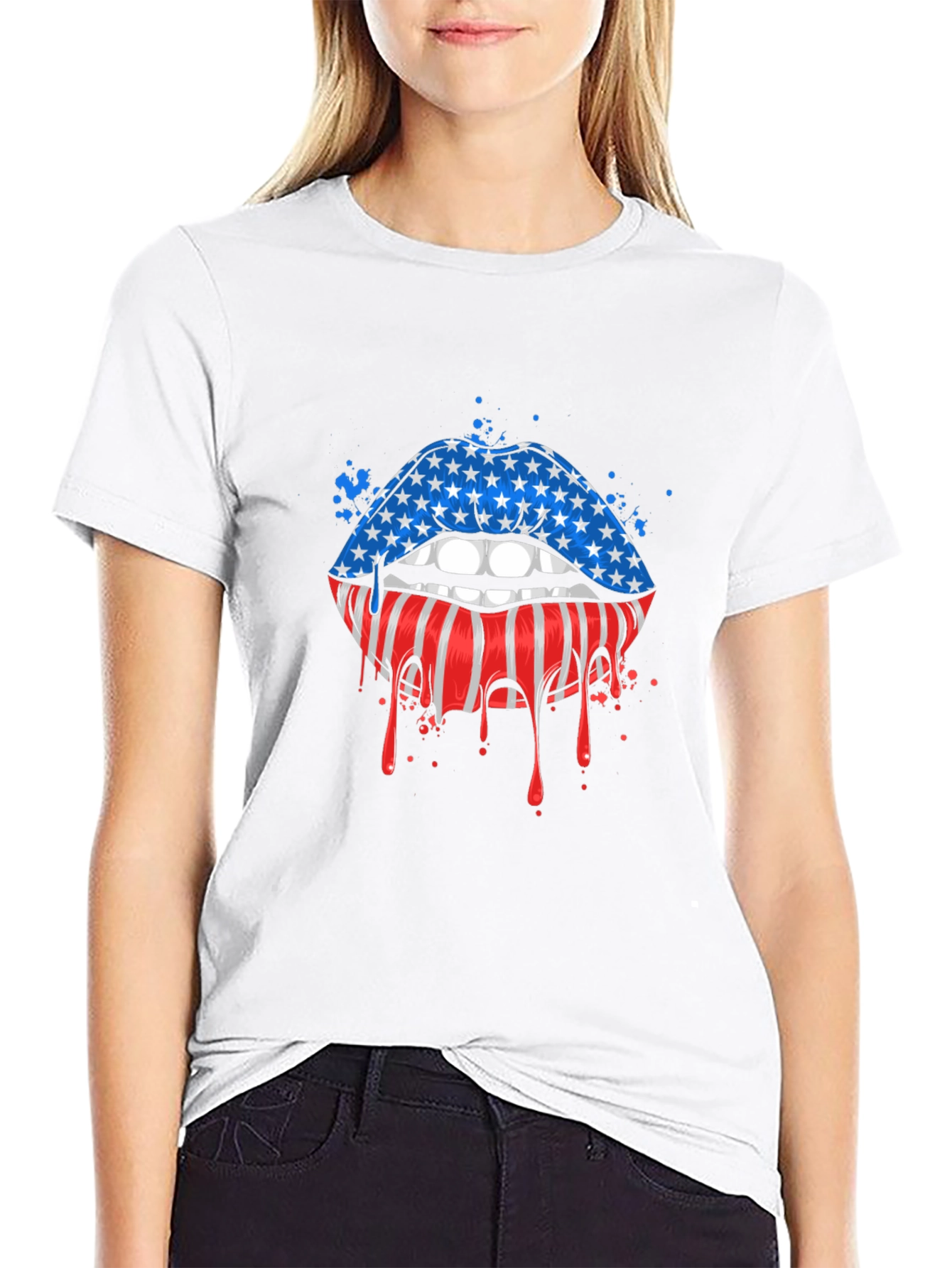 American Flag Lips Graphic Tee