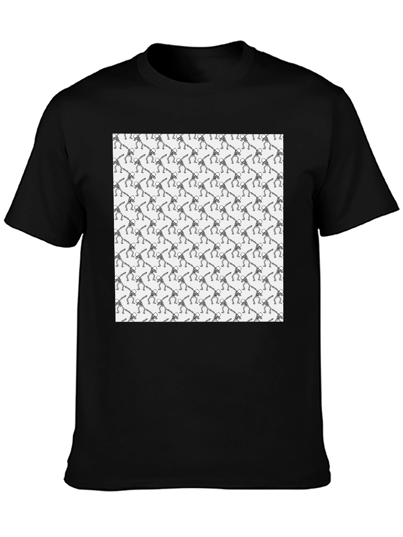 Skeleton Dabbing Graphic Tee - Black Cotton Blend