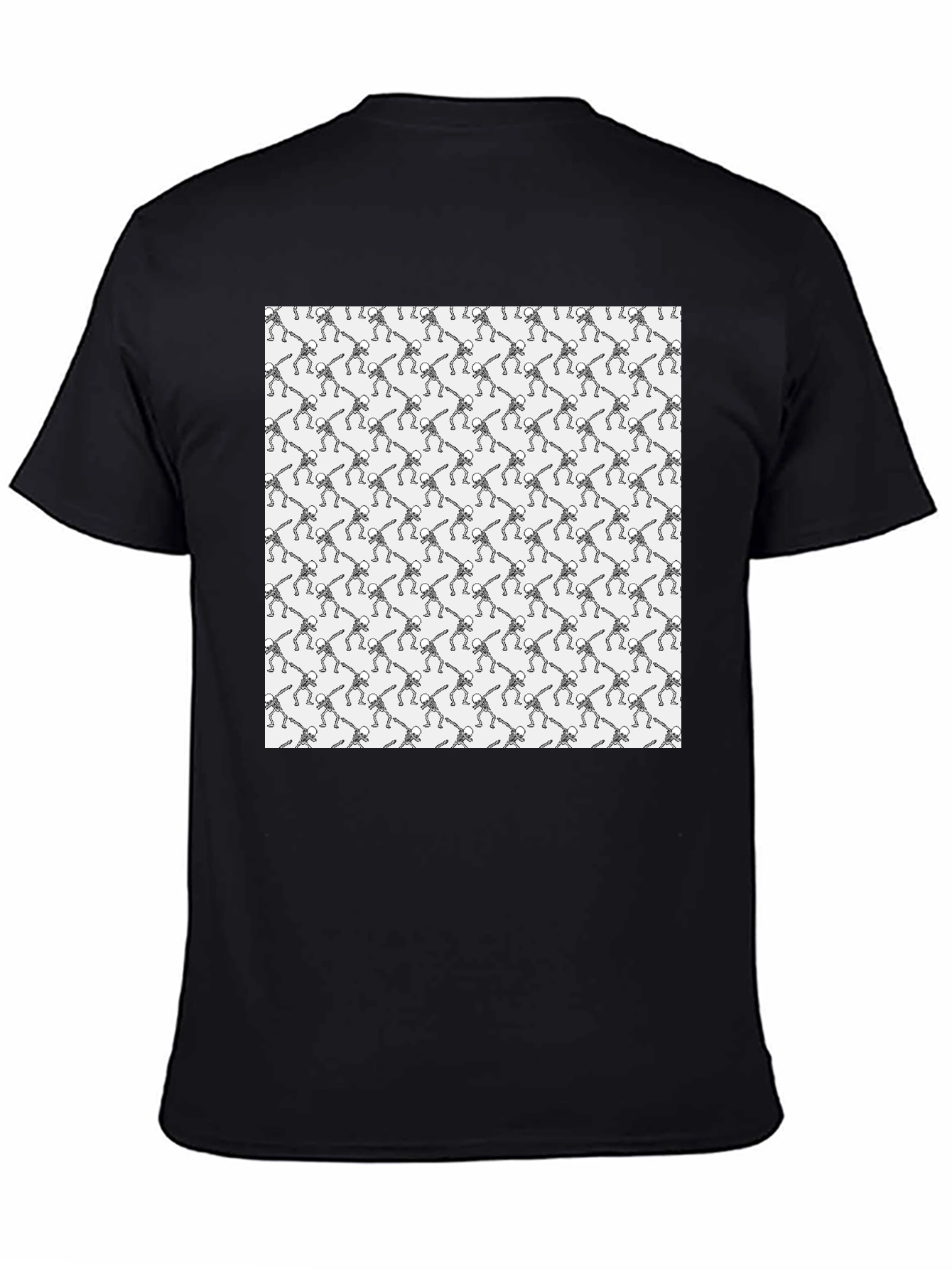 Skeleton Dabbing Graphic Tee - Black Cotton Blend