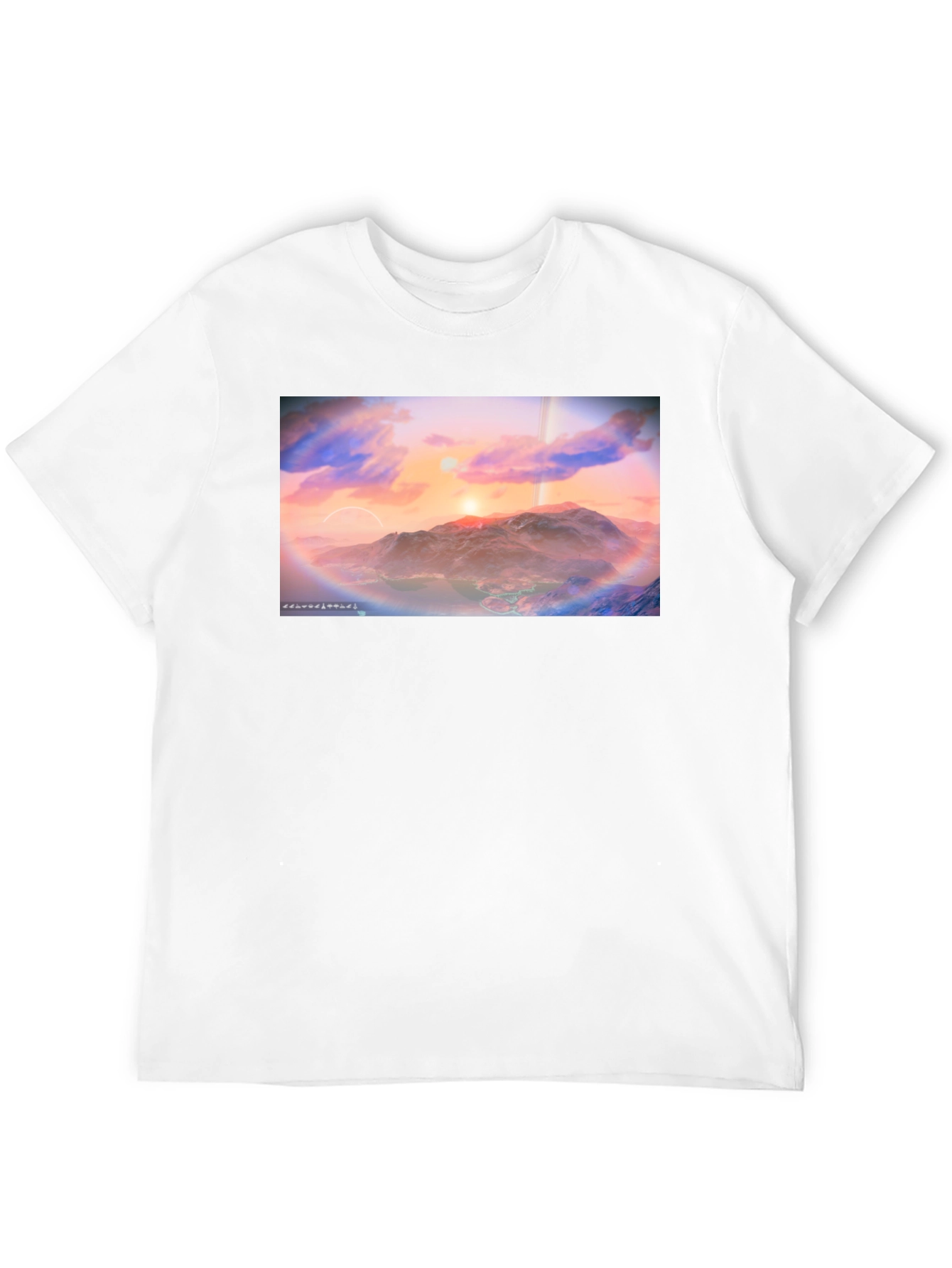 Sunset Planetscape Black T-Shirt