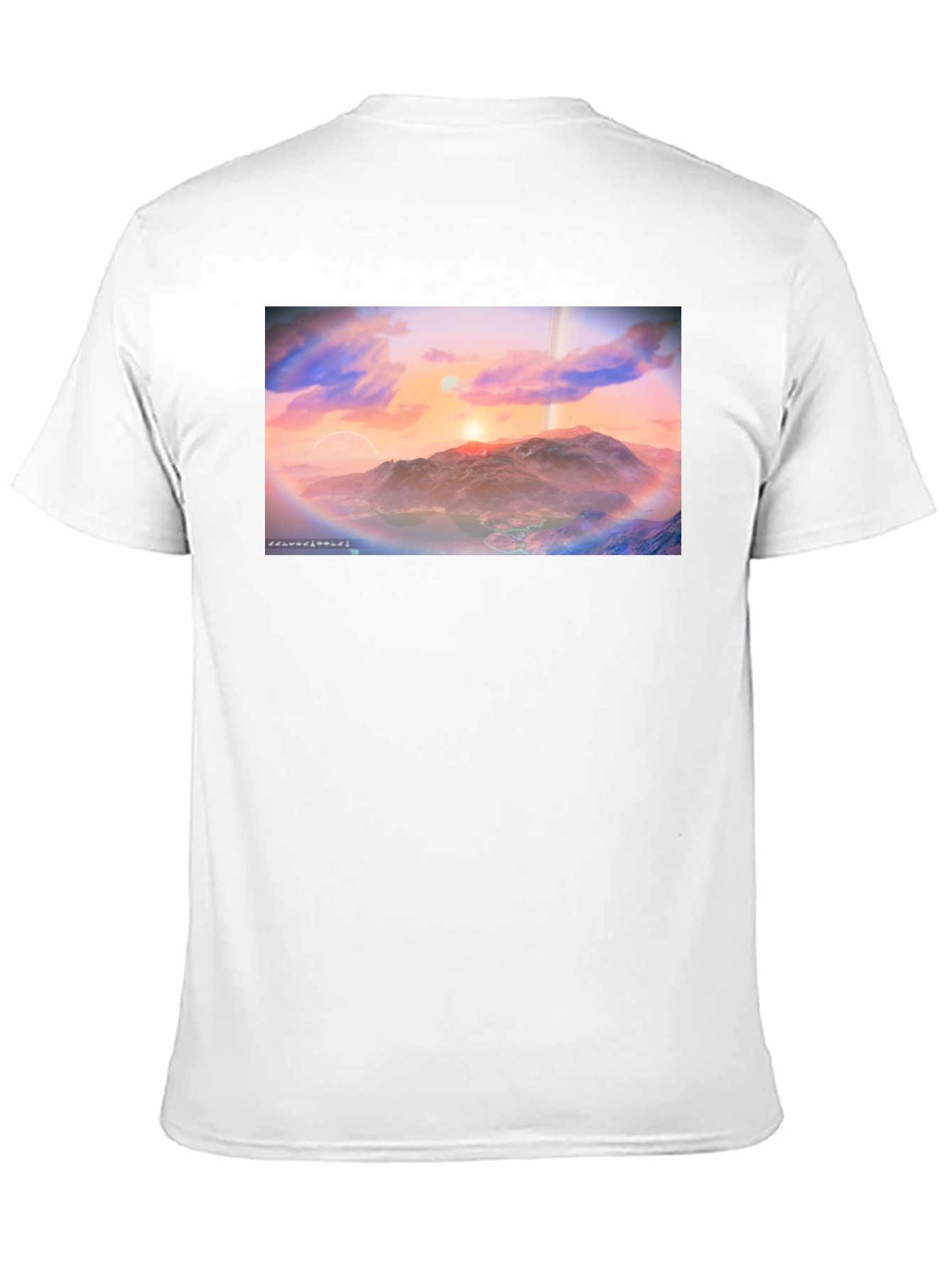 Sunset Planetscape Black T-Shirt