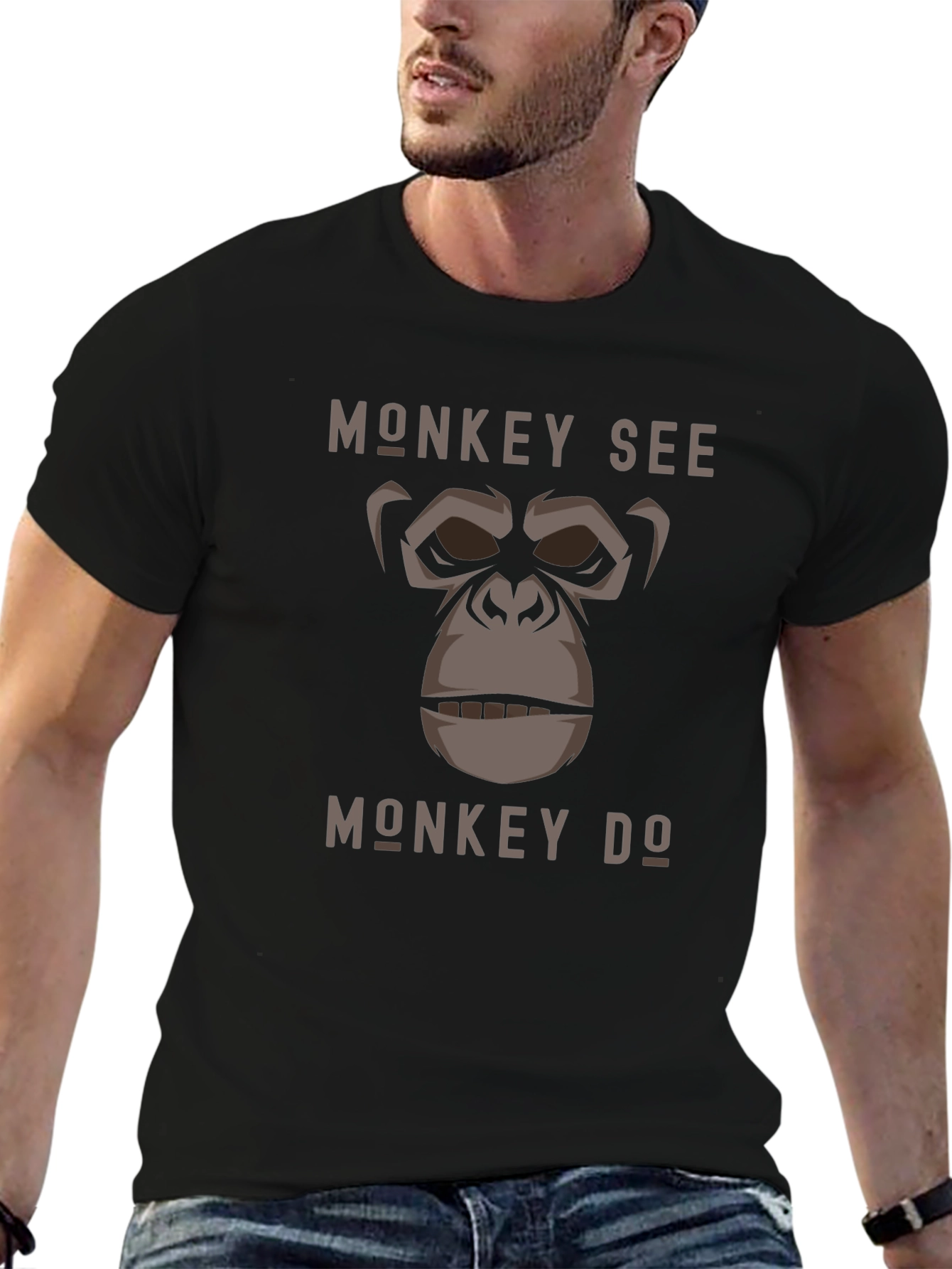 Monkey See Monkey Do Graphic Tee - Black