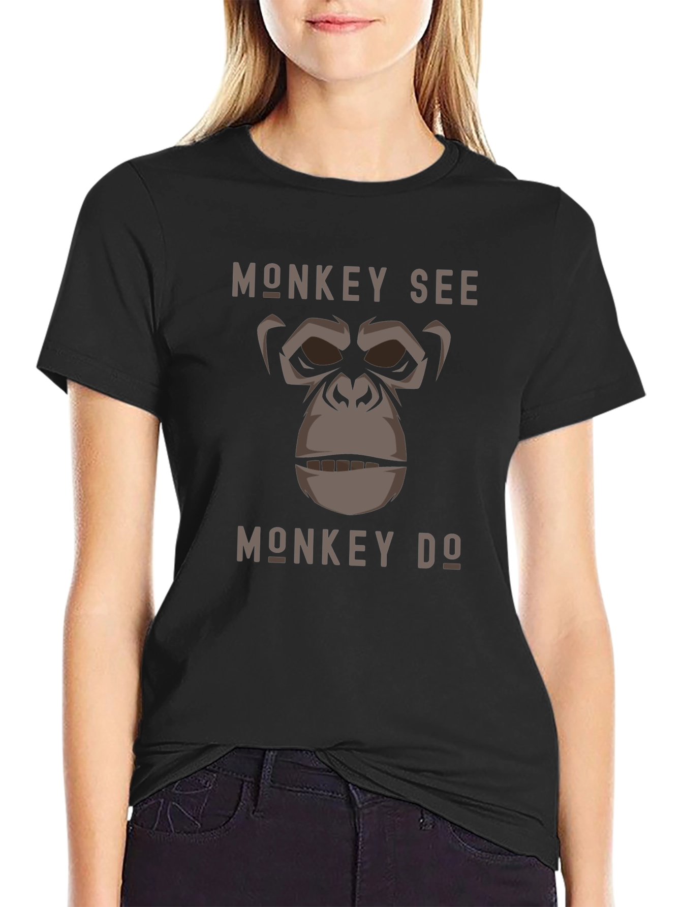Monkey See Monkey Do Graphic Tee - Black