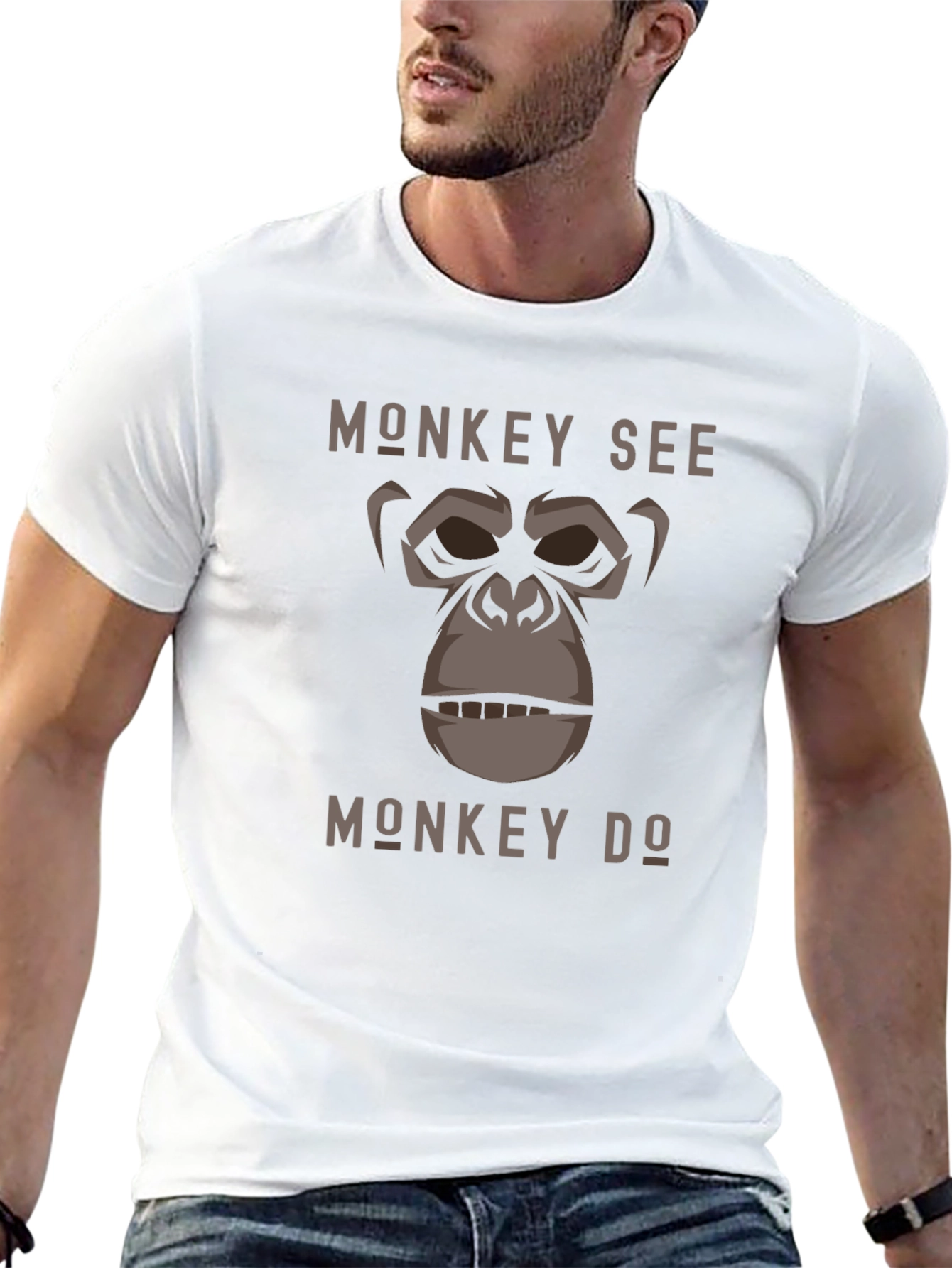 Monkey See Monkey Do Graphic Tee - Black