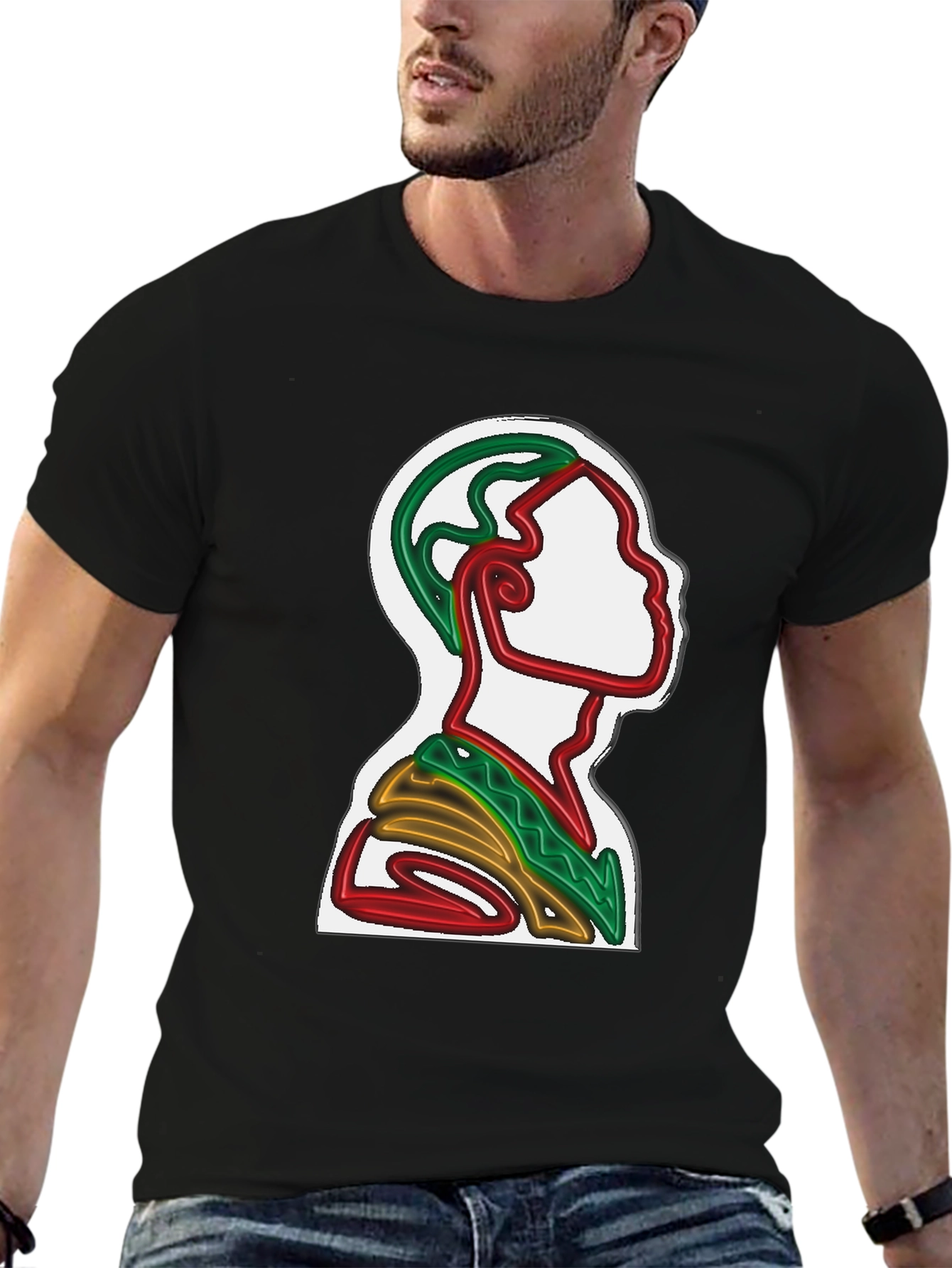 Abstract Line Art T-Shirt - Artistic Graphic Tee