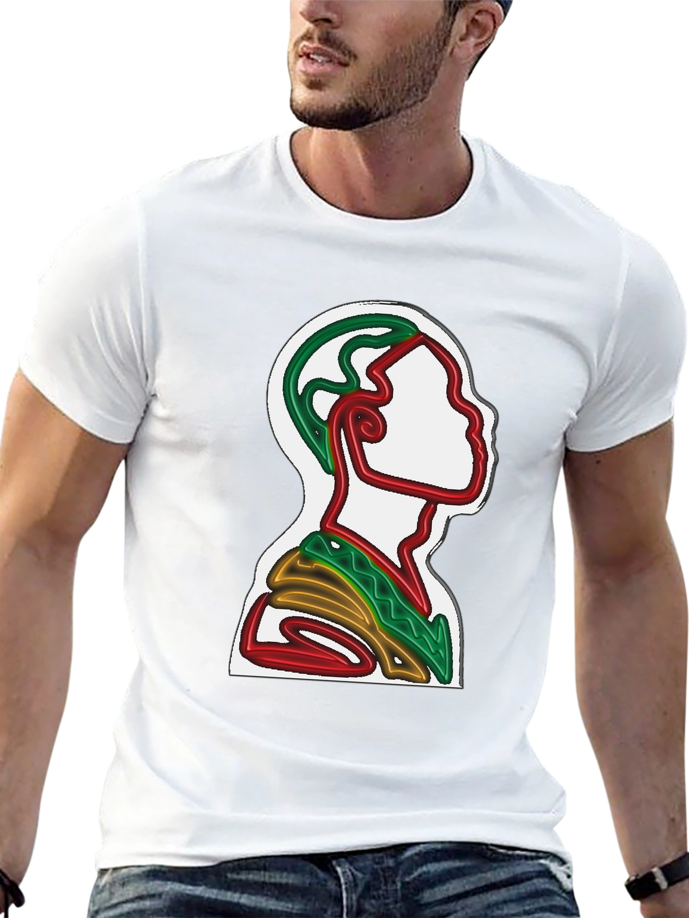 Abstract Line Art T-Shirt - Artistic Graphic Tee