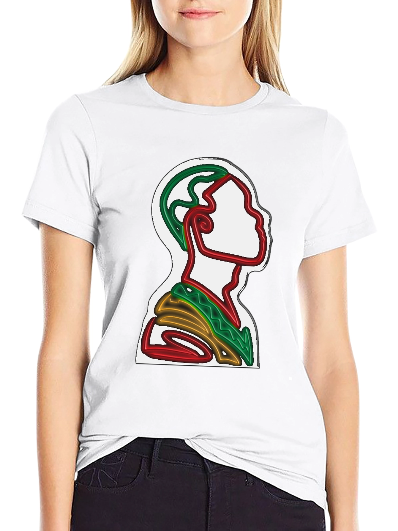 Abstract Line Art T-Shirt - Artistic Graphic Tee