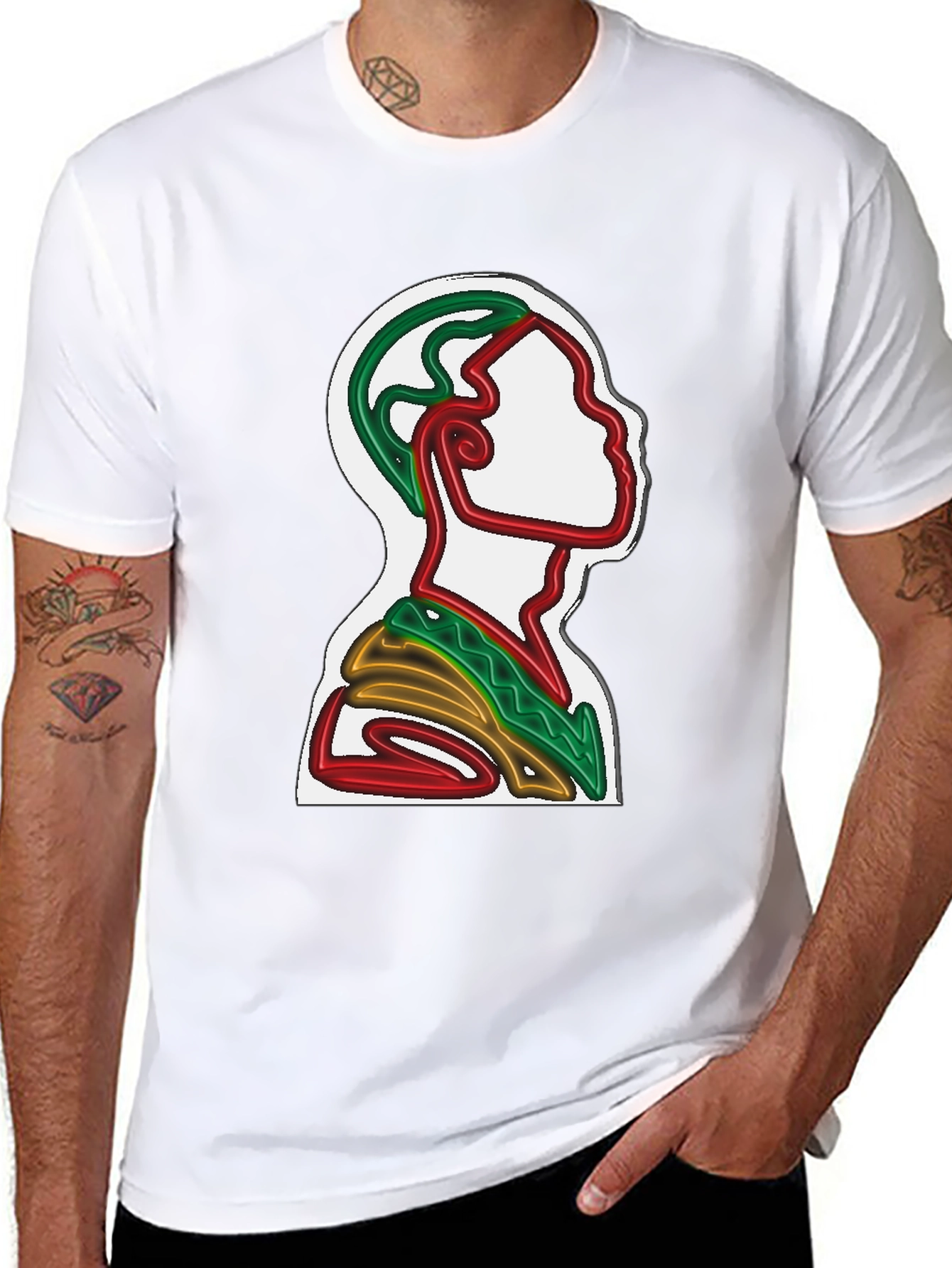 Abstract Line Art T-Shirt - Artistic Graphic Tee